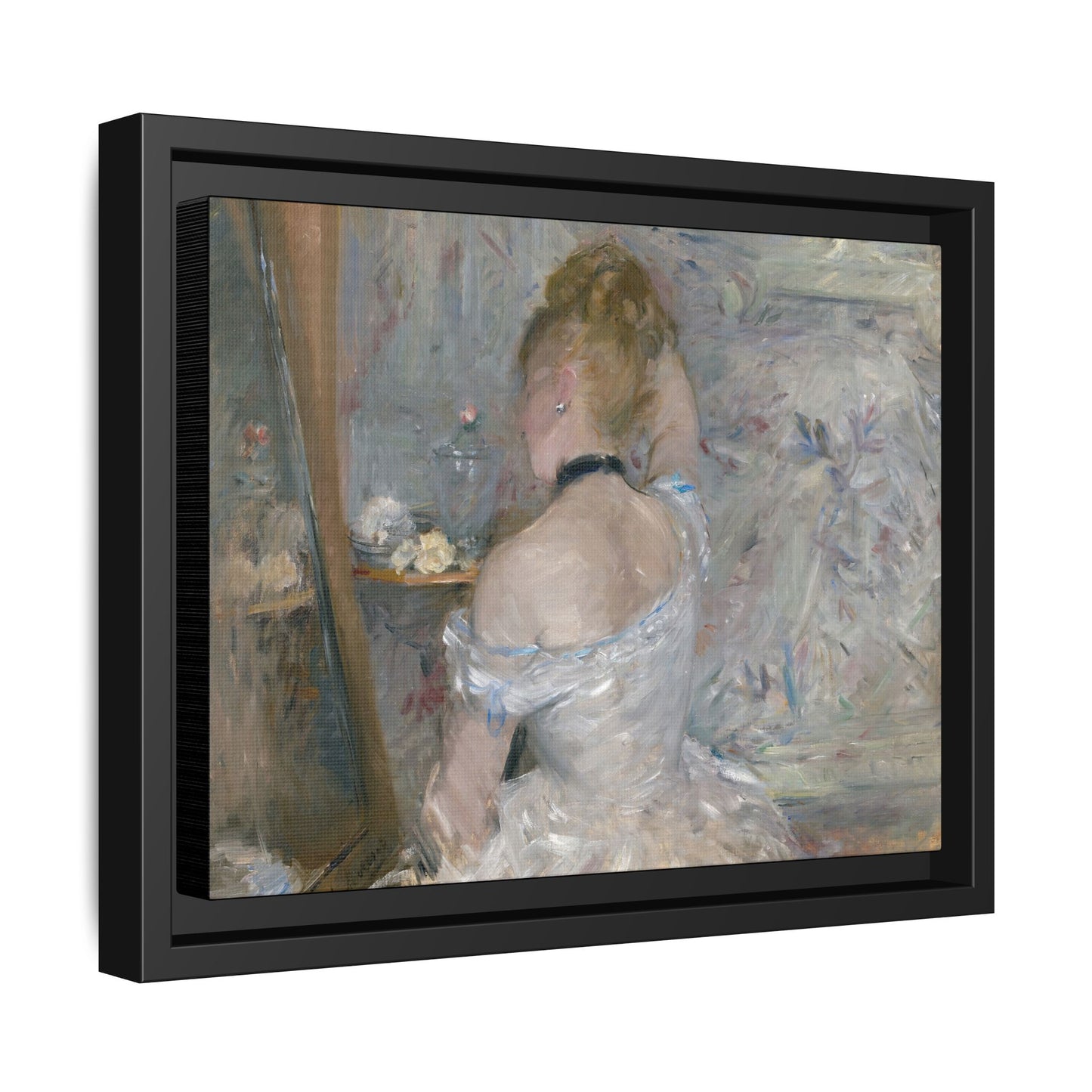 Morisot, Berthe - Woman at Her Toilette (1880) - Matte Canvas, Framed