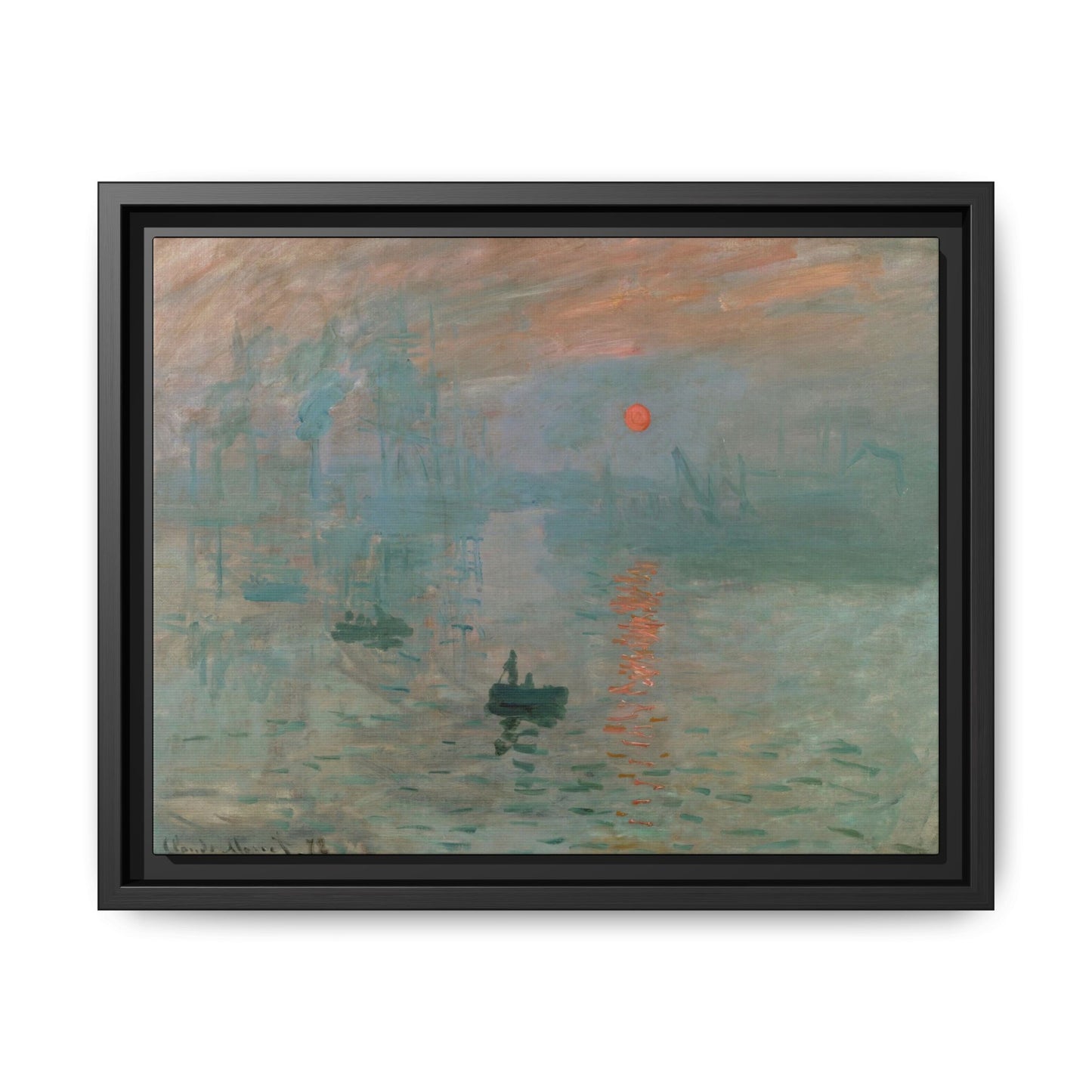 Monet, Claude - Impression, Sunrise (1872) - Matte Canvas, Framed