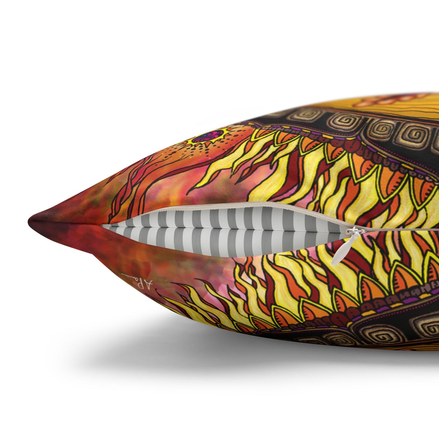 Pacio, Adam - Solar Disc Mandala - Suede Square Pillowcase