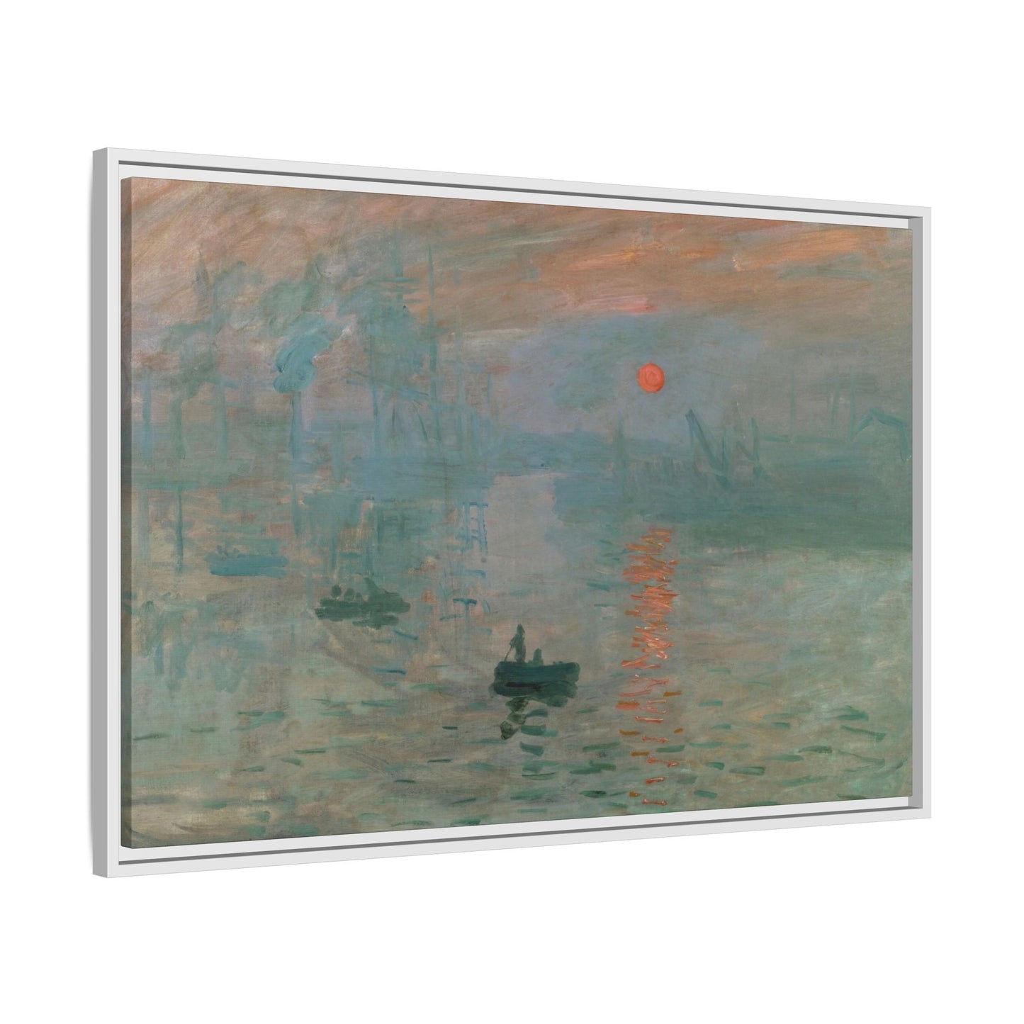 Monet, Claude - Impression, Sunrise (1872) - Matte Canvas, Framed