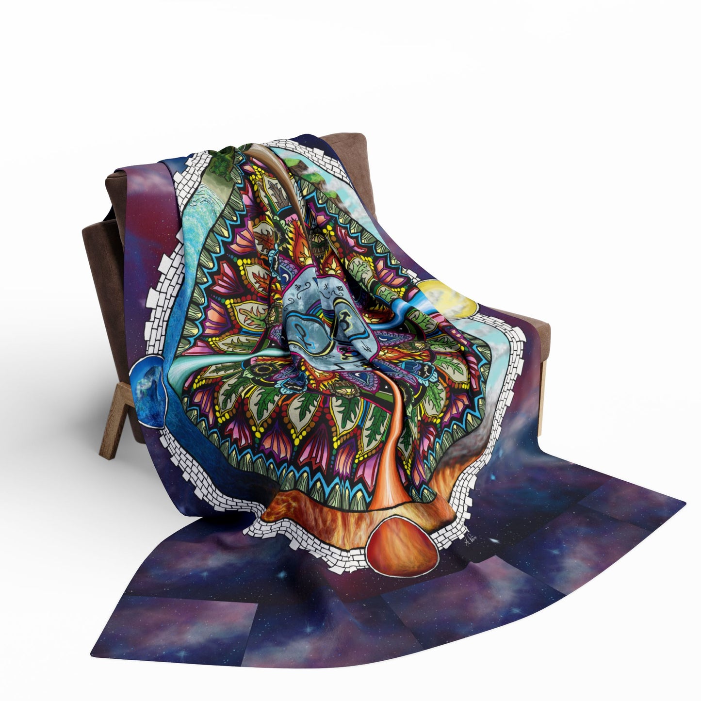 Lunar Rites Mandala - Arctic Fleece Blanket