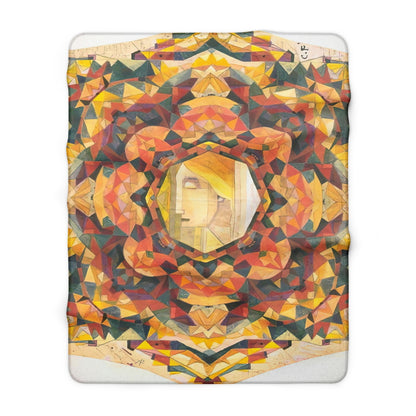 Filiger, Charles - Woman’s Head with Closed Eyes (1893) - Sherpa Fleece Blanket