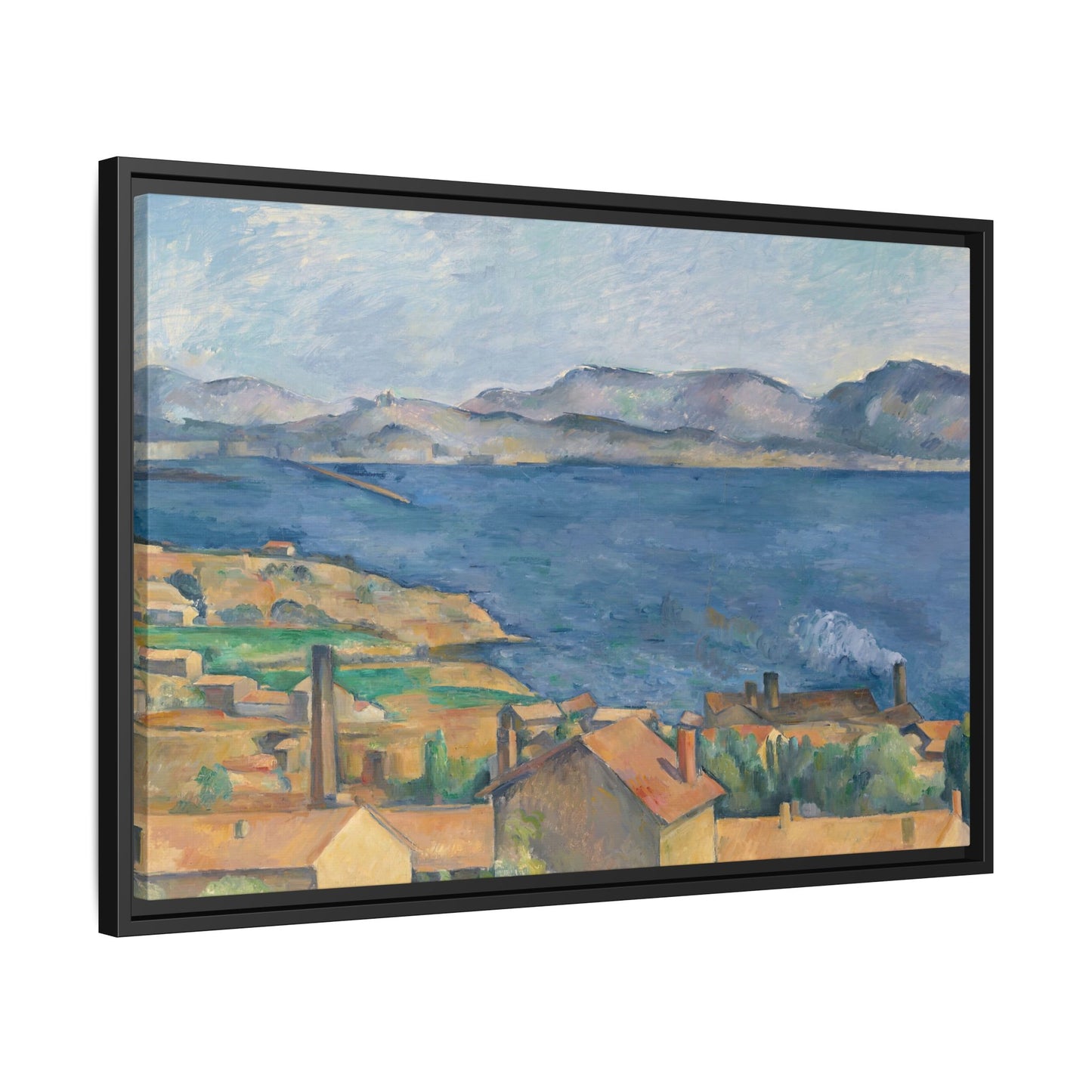 Cézanne, Paul - The Bay of Marseille, Seen from L'Estaque (1885) - Matte Canvas, Framed