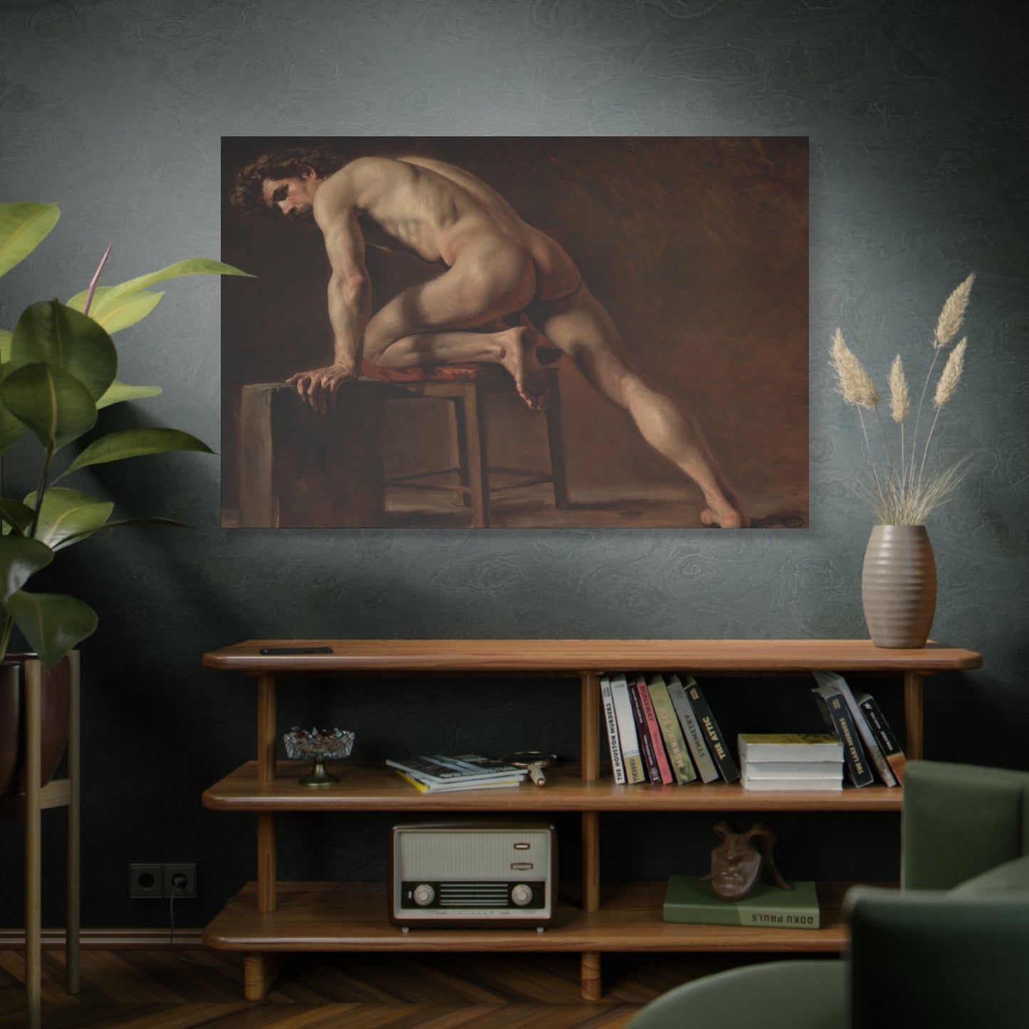 Courbet, Gustave - Study of a Nude Man (1840) - Canvas Block, unframed