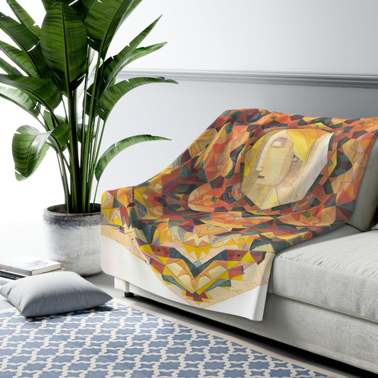 Filiger, Charles - Woman’s Head with Closed Eyes (1893) - Sherpa Fleece Blanket