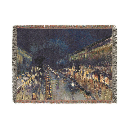 Pissarro, Camille - The Boulevard Montmartre At Night (1897) - Woven Blanket