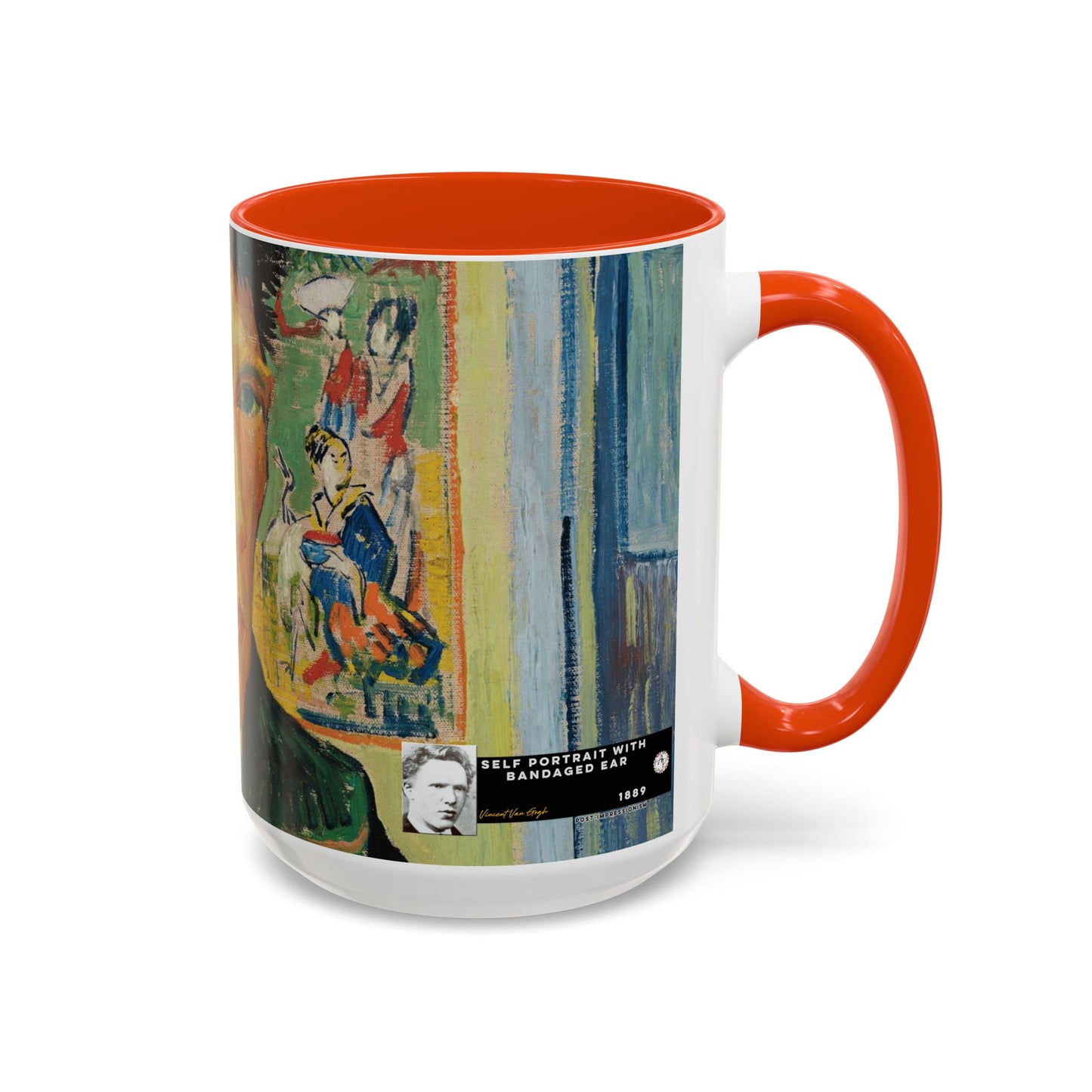 Van Gogh, Vincent - Self Portrait with Bandaged Ear (1889) - Colorful Accent Mugs