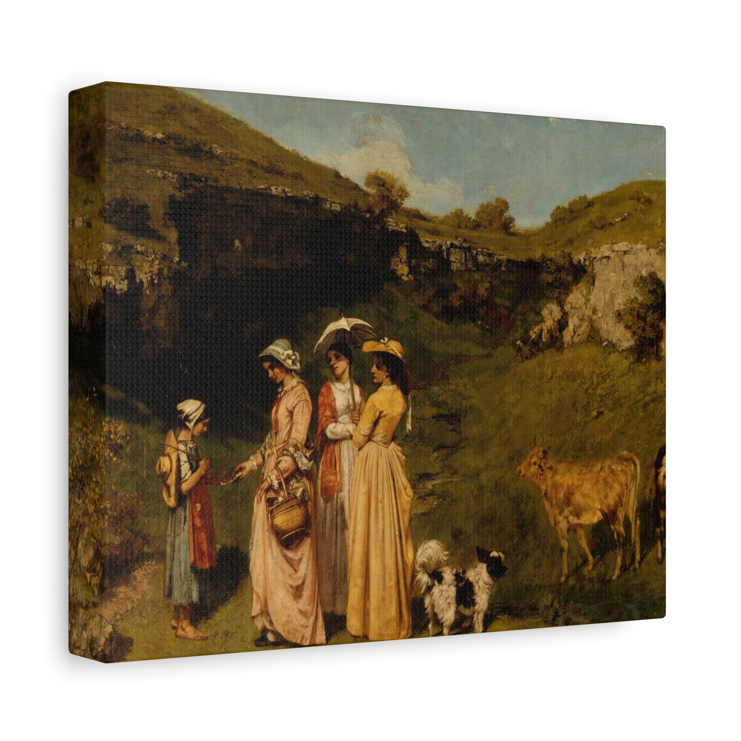Courbet, Gustave - Young Ladies of the Village (1851) - Canvas Block, unframed