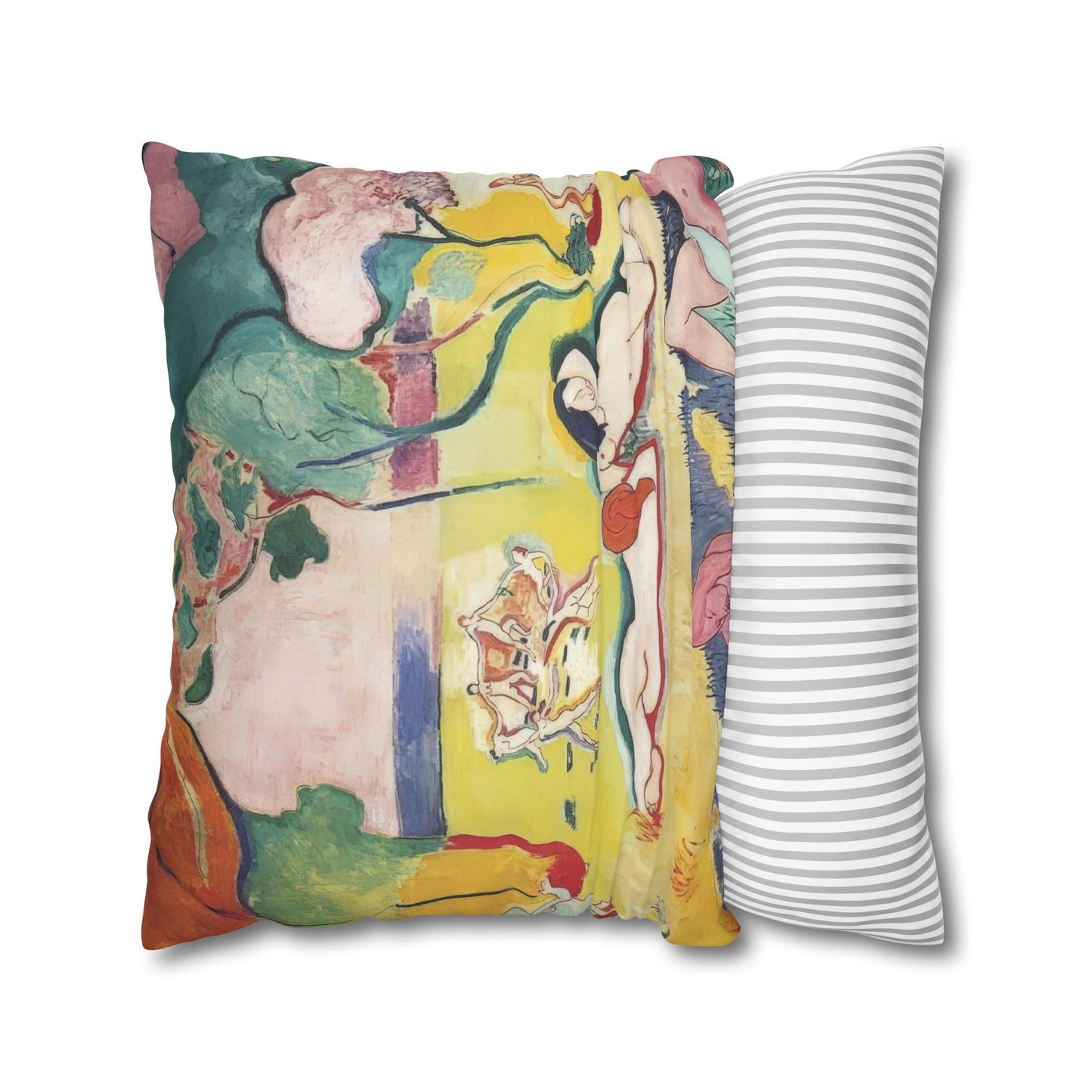 Matisse, Henri - The Joy of Life (1905) - Suede Square Pillowcase