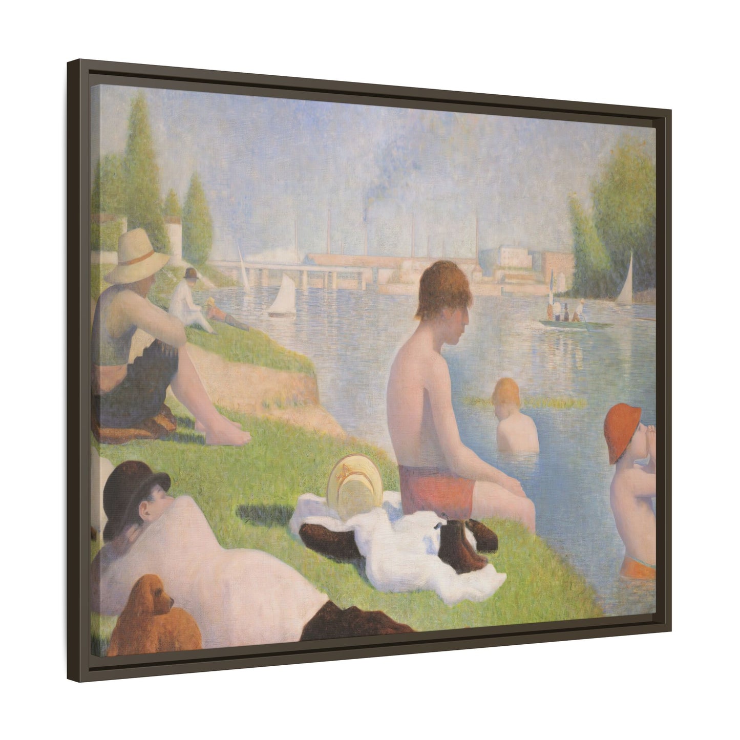 Seurat, Georges - Bathers at Asnières (1884) - Matte Canvas, Framed