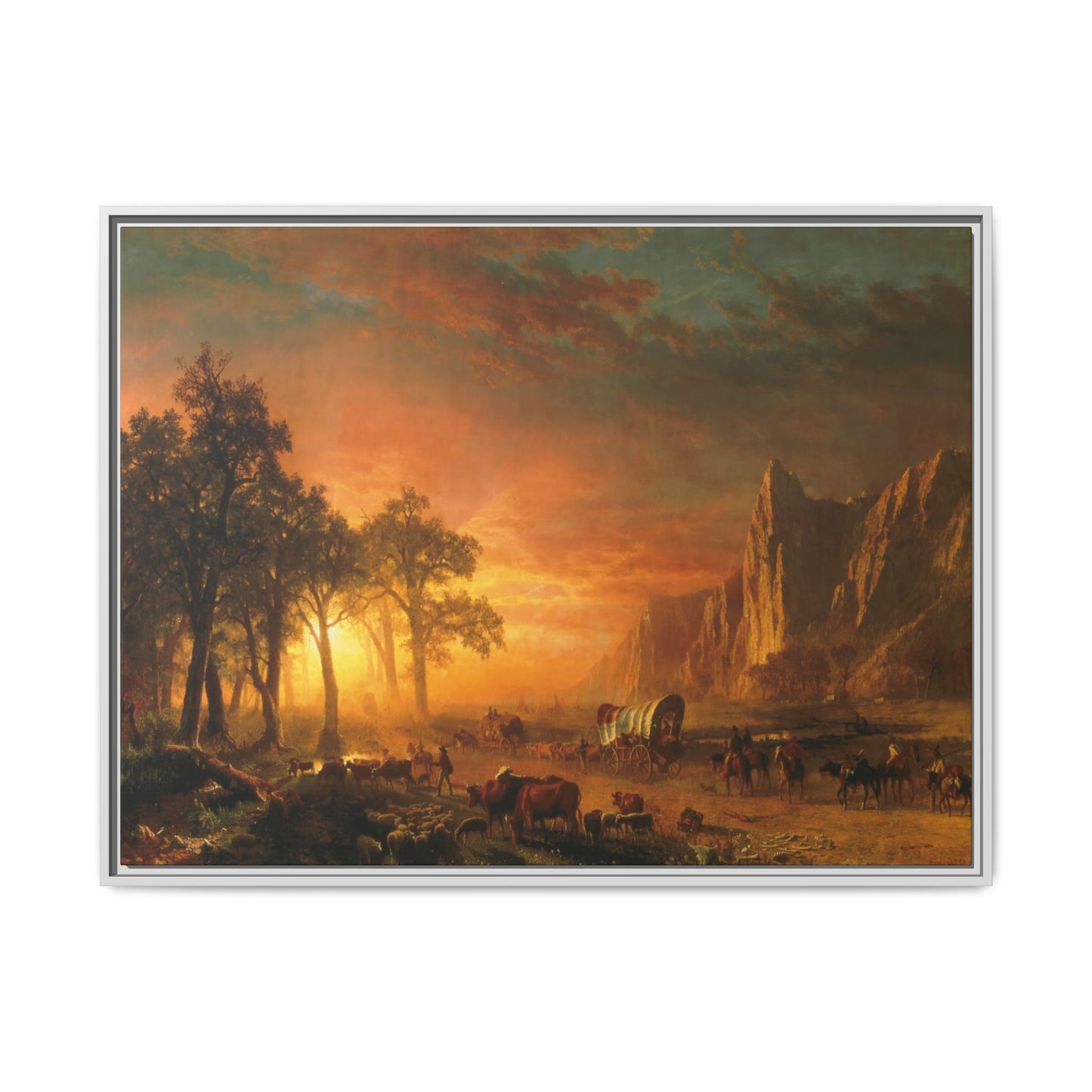 Bierstadt, Albert - Emigrants Crossing the Plains (1867) - Matte Canvas, Framed