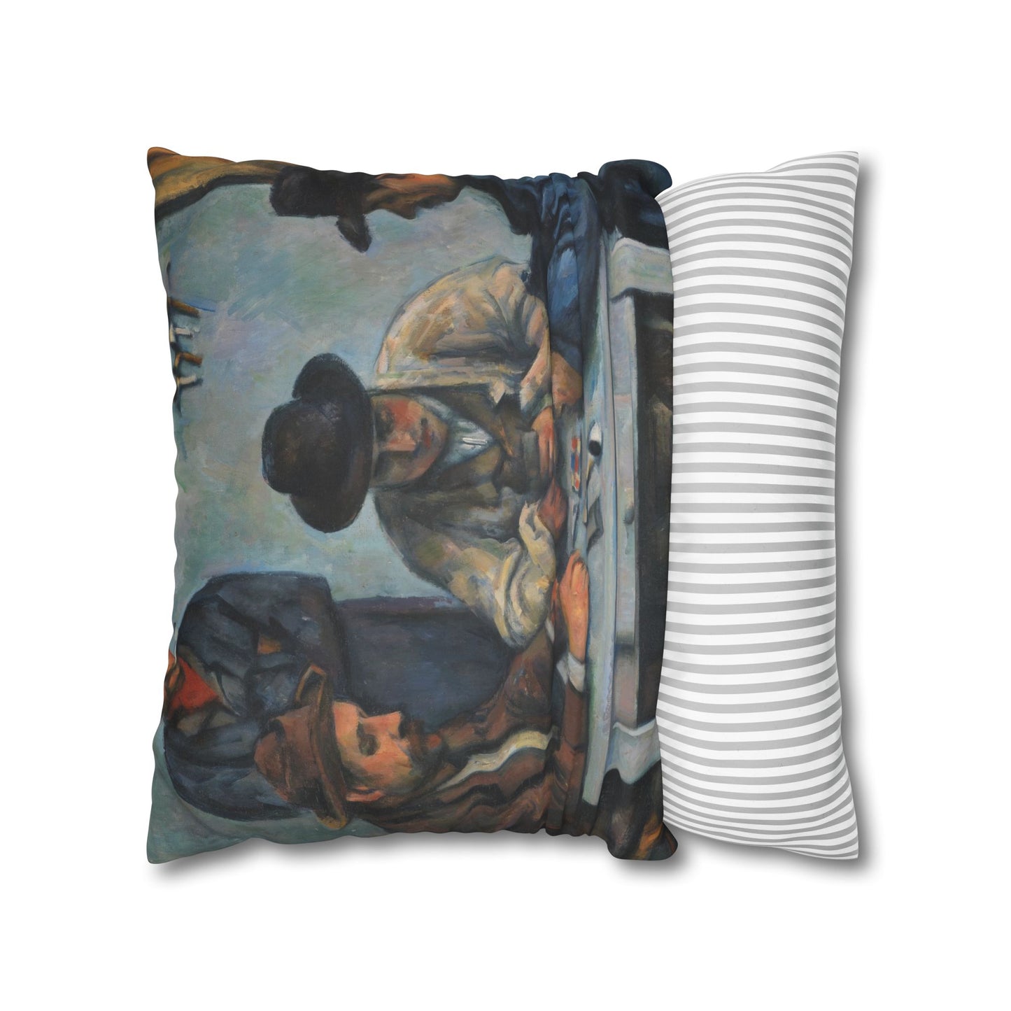 Cézanne, Paul - The Card Players (1892) - Faux Suede Square Pillowcase