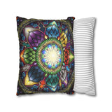 Mystic Jewel Mandala - Suede Square Pillowcase