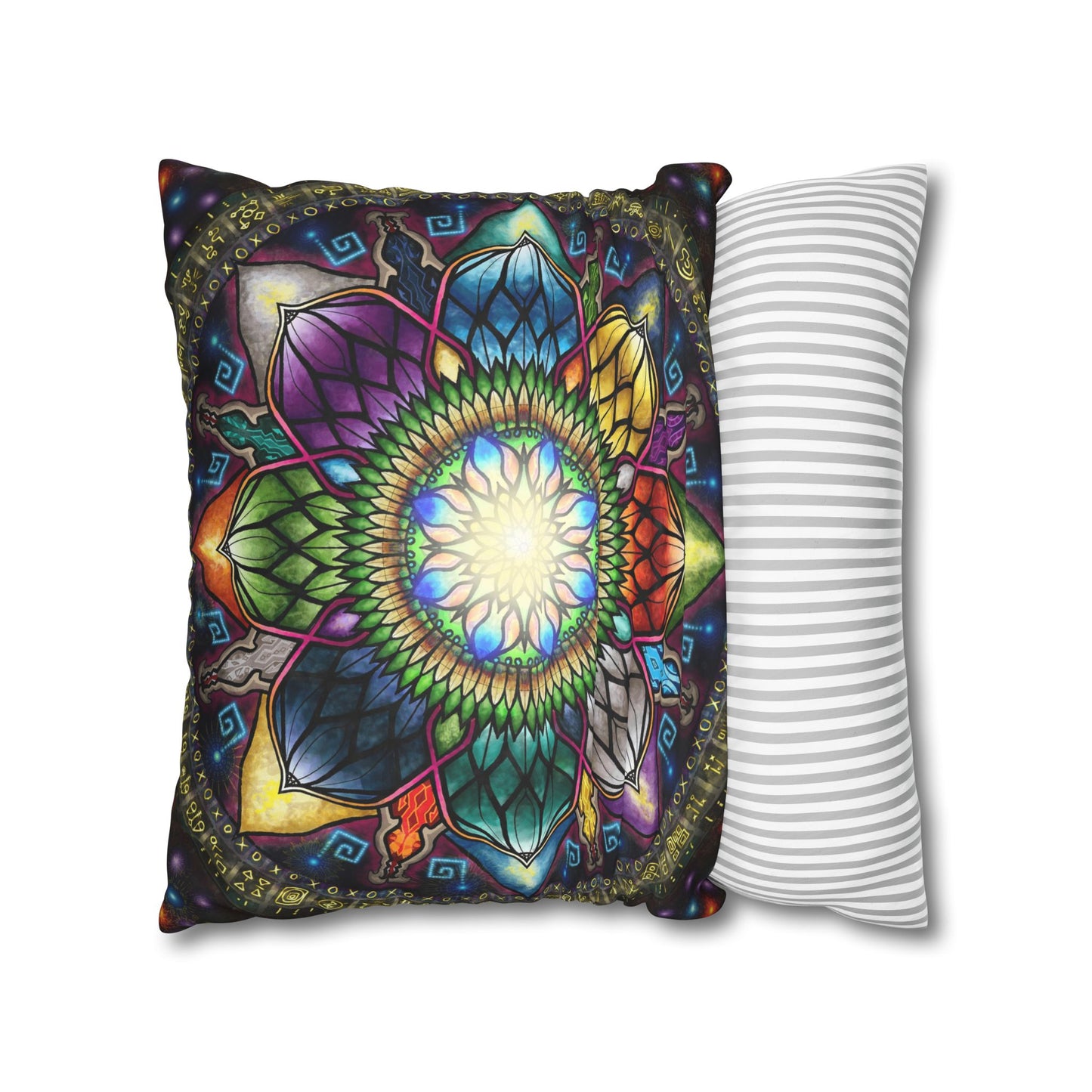 Pacio, Adam - Mystic Jewel Mandala - Suede Square Pillowcase