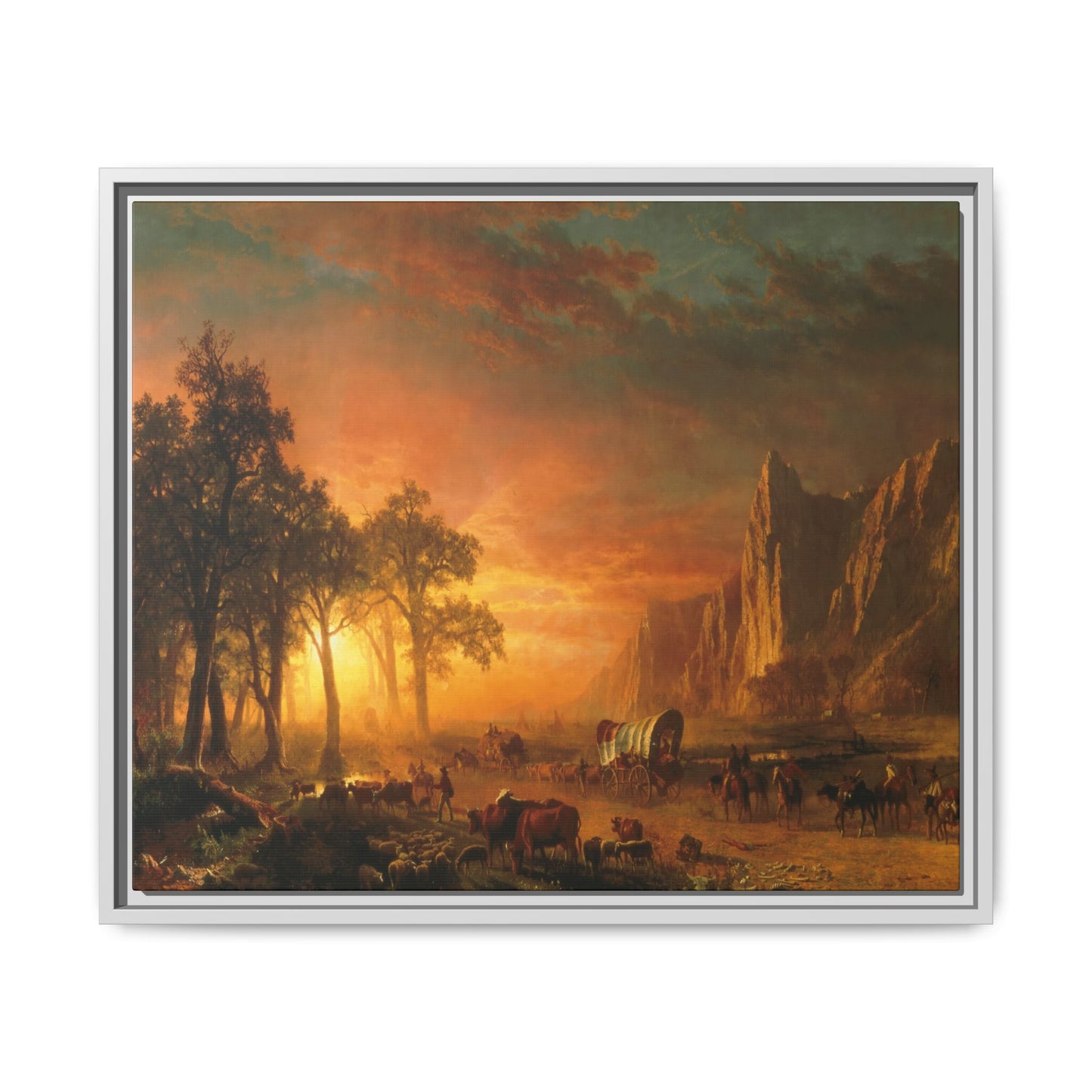 Bierstadt, Albert - Emigrants Crossing the Plains (1867) - Matte Canvas, Framed