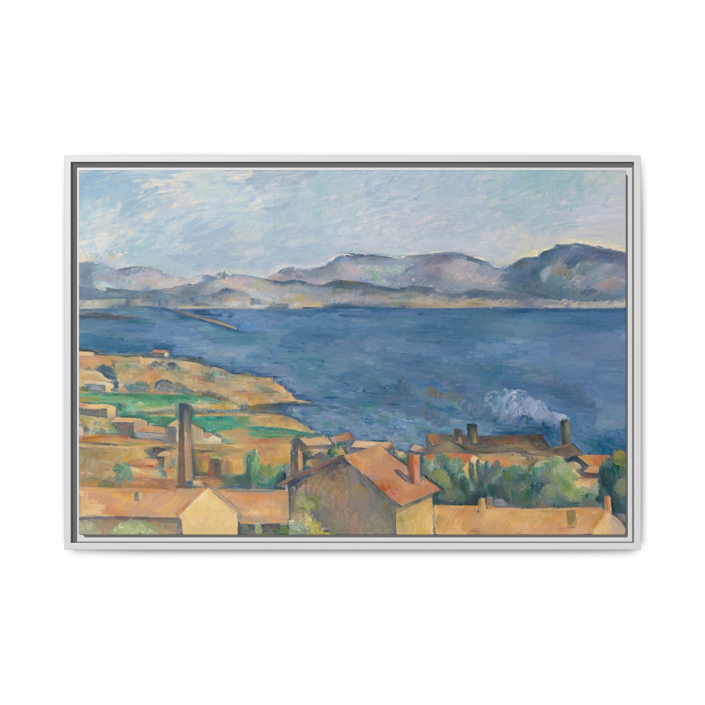 Cézanne, Paul - The Bay of Marseille, Seen from L'Estaque (1885) - Matte Canvas, Framed