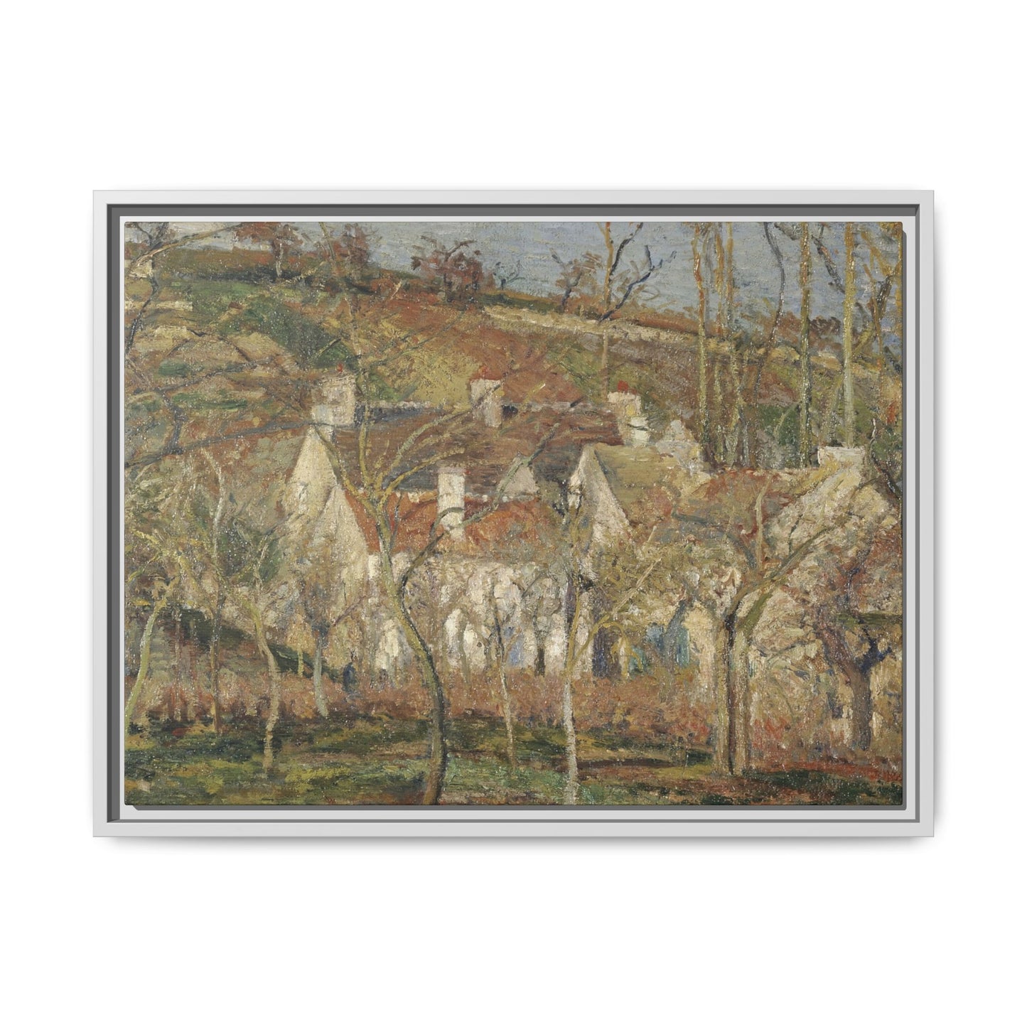 Pissarro, Camille - Red Roofs, Corner of a Village in Winter (1877) - Matte Canvas, Framed