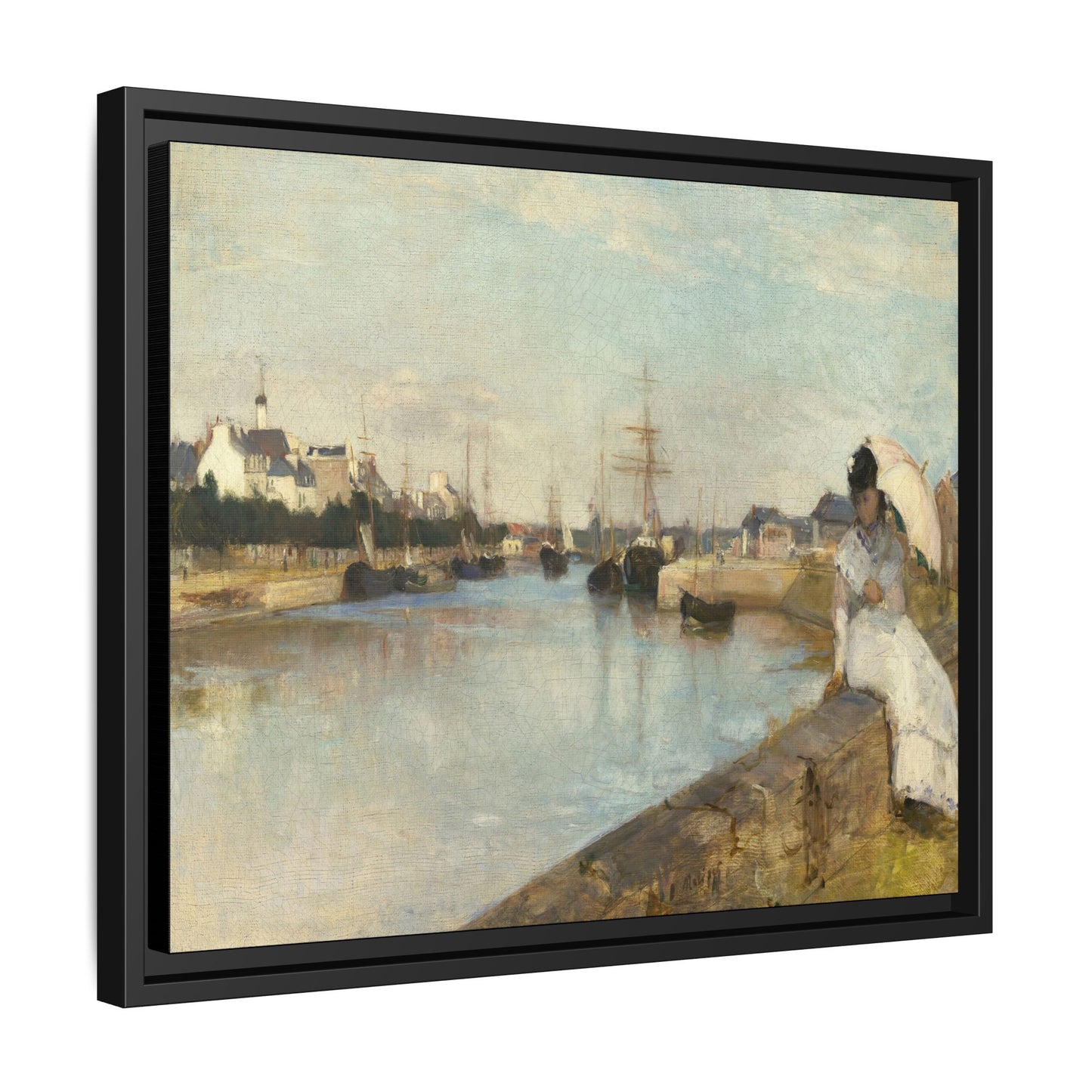 Morisot, Berthe - The Harbor at Lorient (1869) - Matte Canvas, Framed