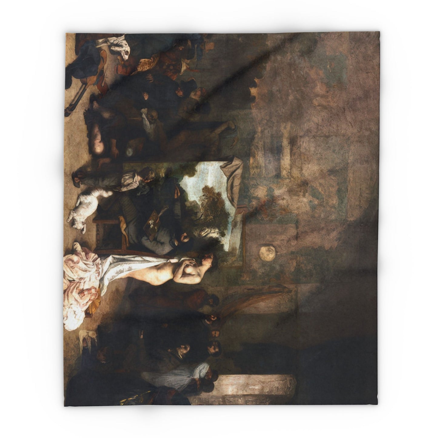 Courbet, Gustave - The Painter’s Studio (1855) - Arctic Fleece Blanket
