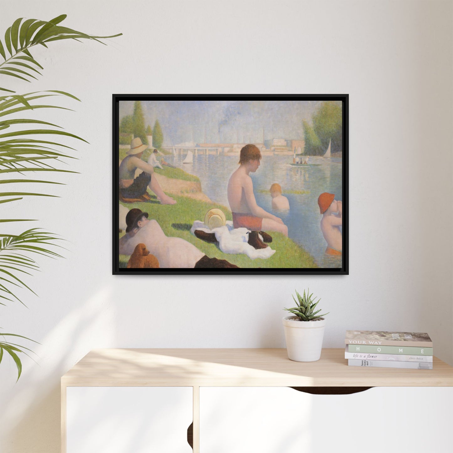 Seurat, Georges - Bathers at Asnières (1884) - Matte Canvas, Framed