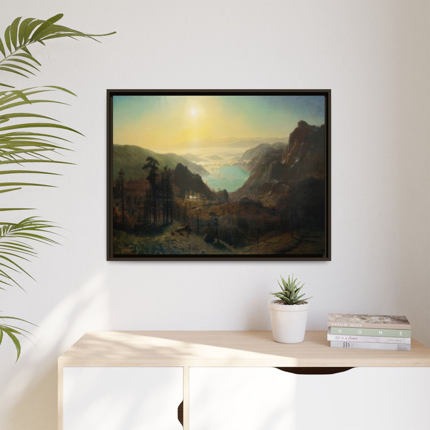 Bierstadt, Albert - Donner Lake from the Summit (1873) - Matte Canvas, Framed
