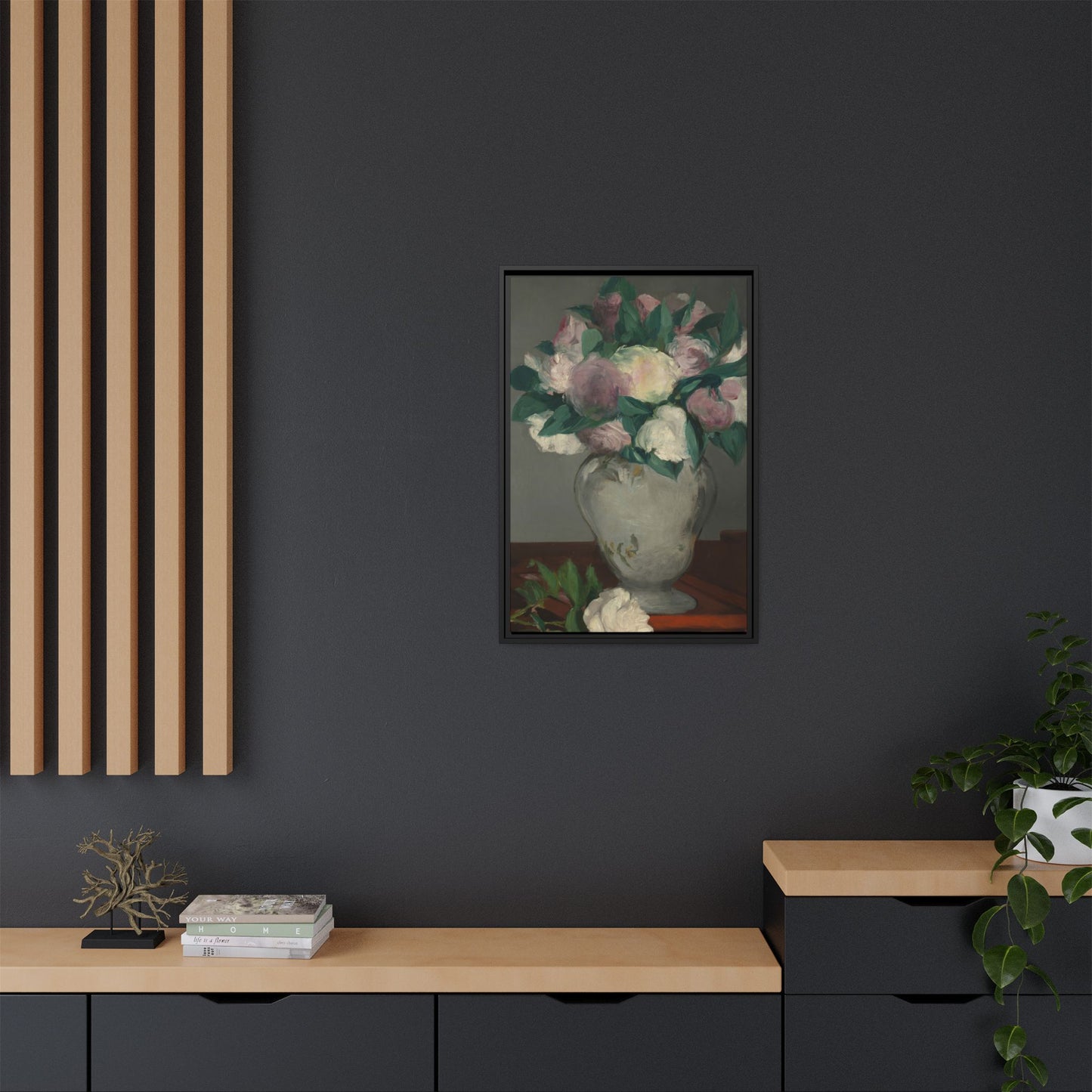 Manet, Édouard - Peonies (1864) - Matte Canvas, Framed