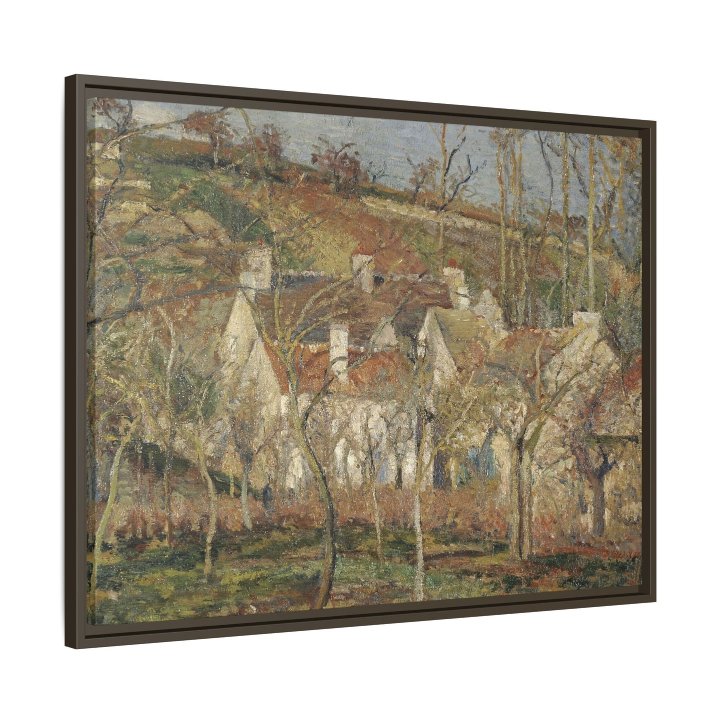 Pissarro, Camille - Red Roofs, Corner of a Village in Winter (1877) - Matte Canvas, Framed