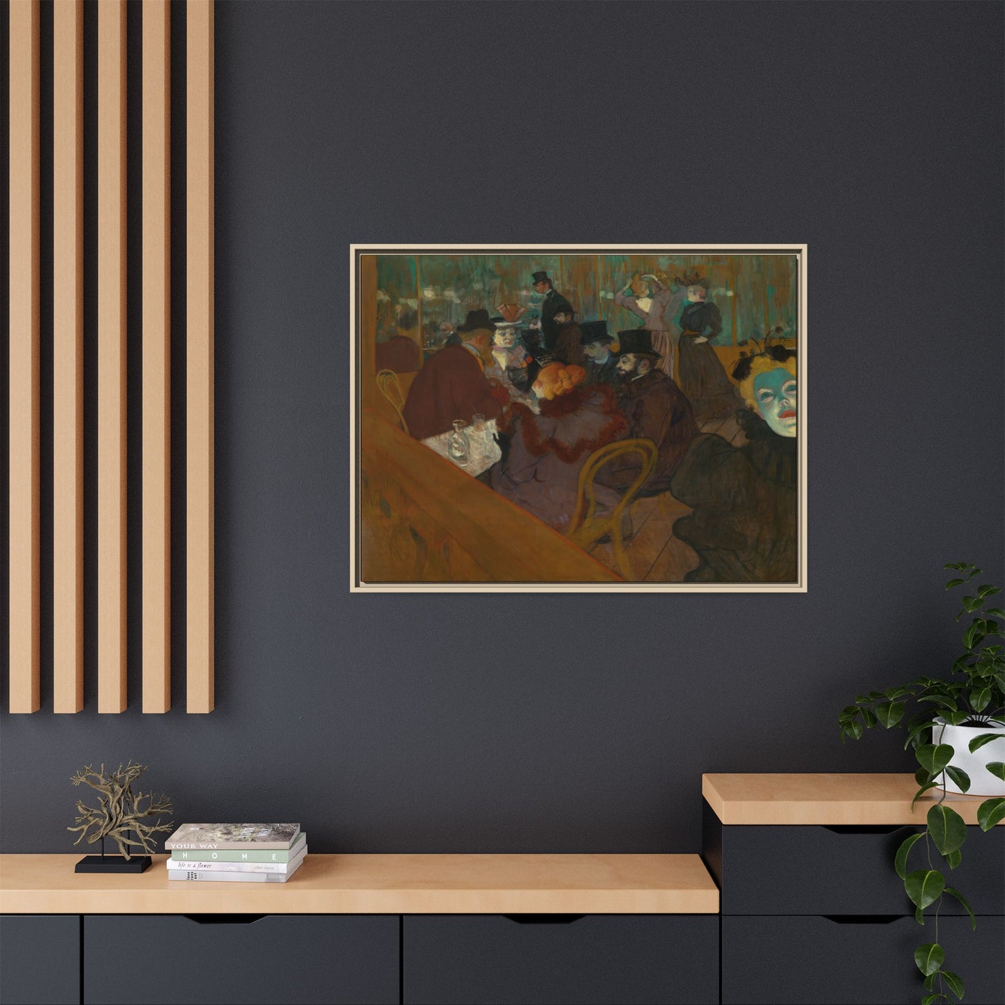 Toulouse-Lautrec, Henri - At the Moulin Rouge (1892) - Matte Canvas, Framed