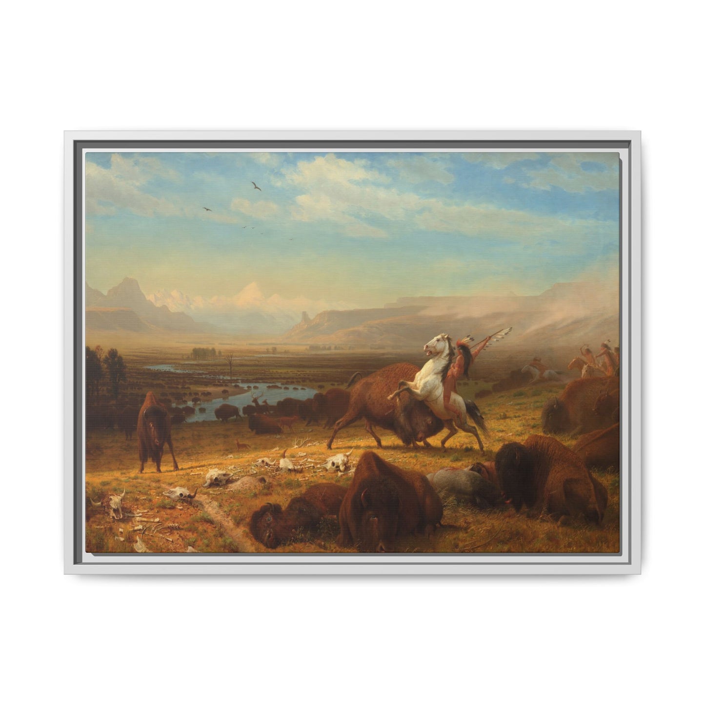 Bierstadt, Albert - The Last of the Buffalo  (1888) - Matte Canvas, Framed