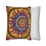 Solar Disc Mandala - Suede Square Pillowcase