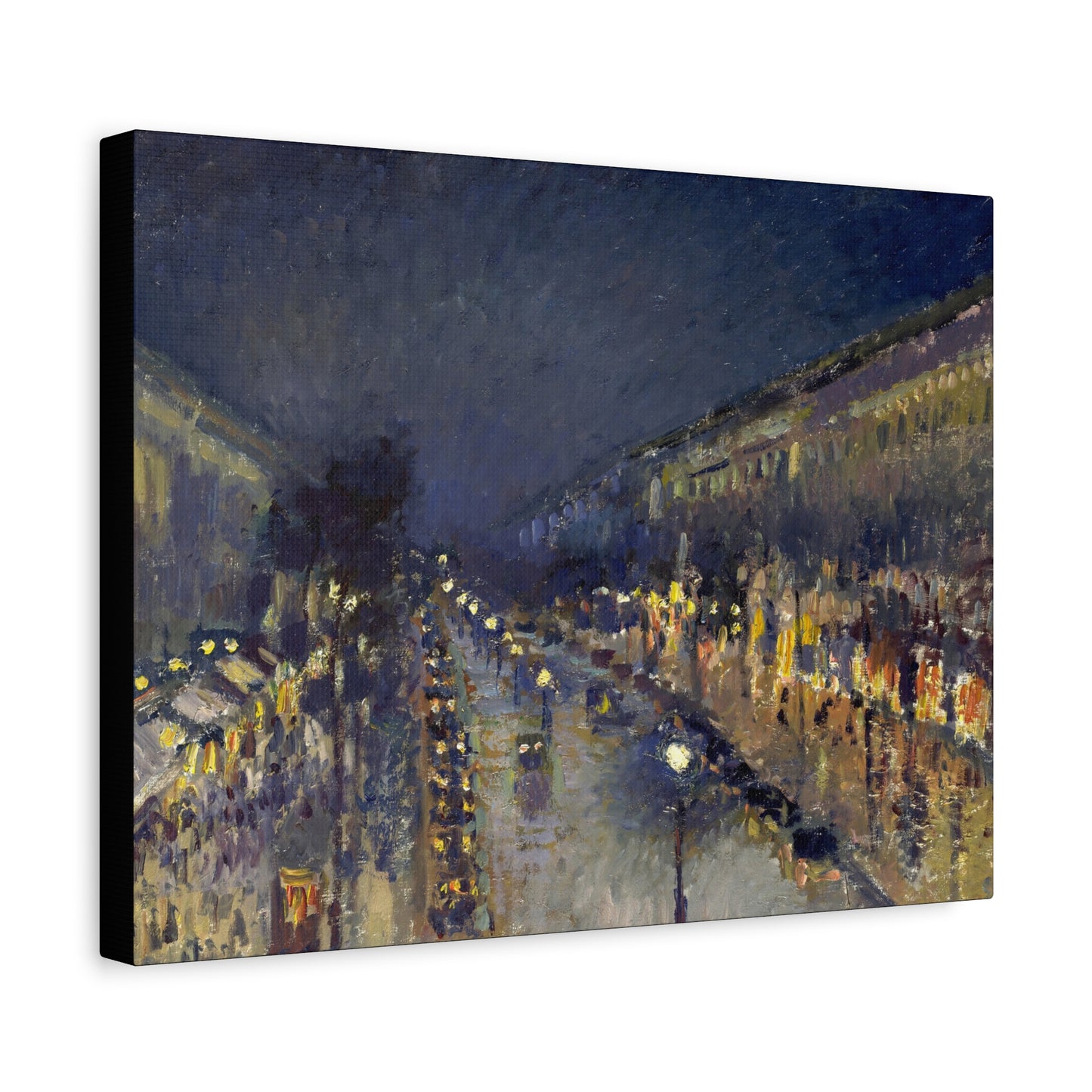 Pissarro, Camille - The Boulevard Montmartre At Night (1897) - Canvas Block, unframed