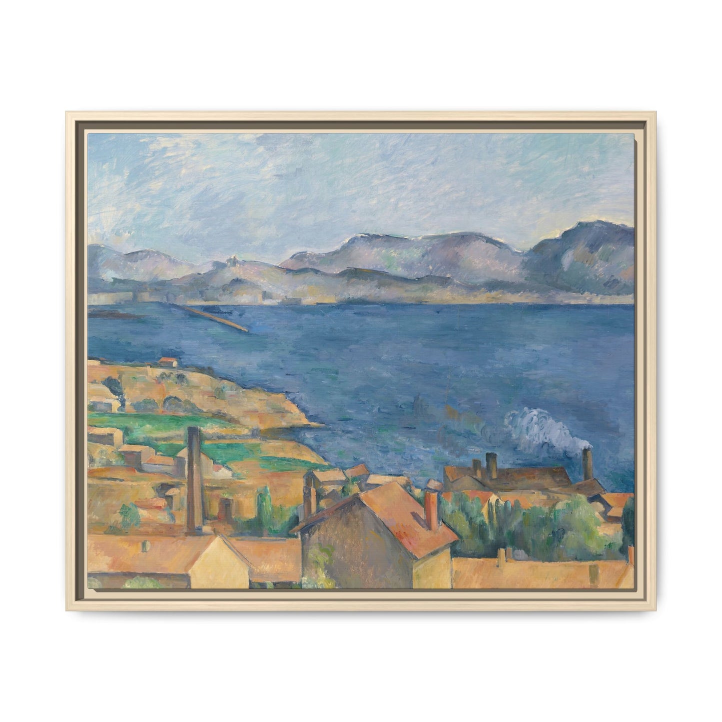 Cézanne, Paul - The Bay of Marseille, Seen from L'Estaque (1885) - Matte Canvas, Framed