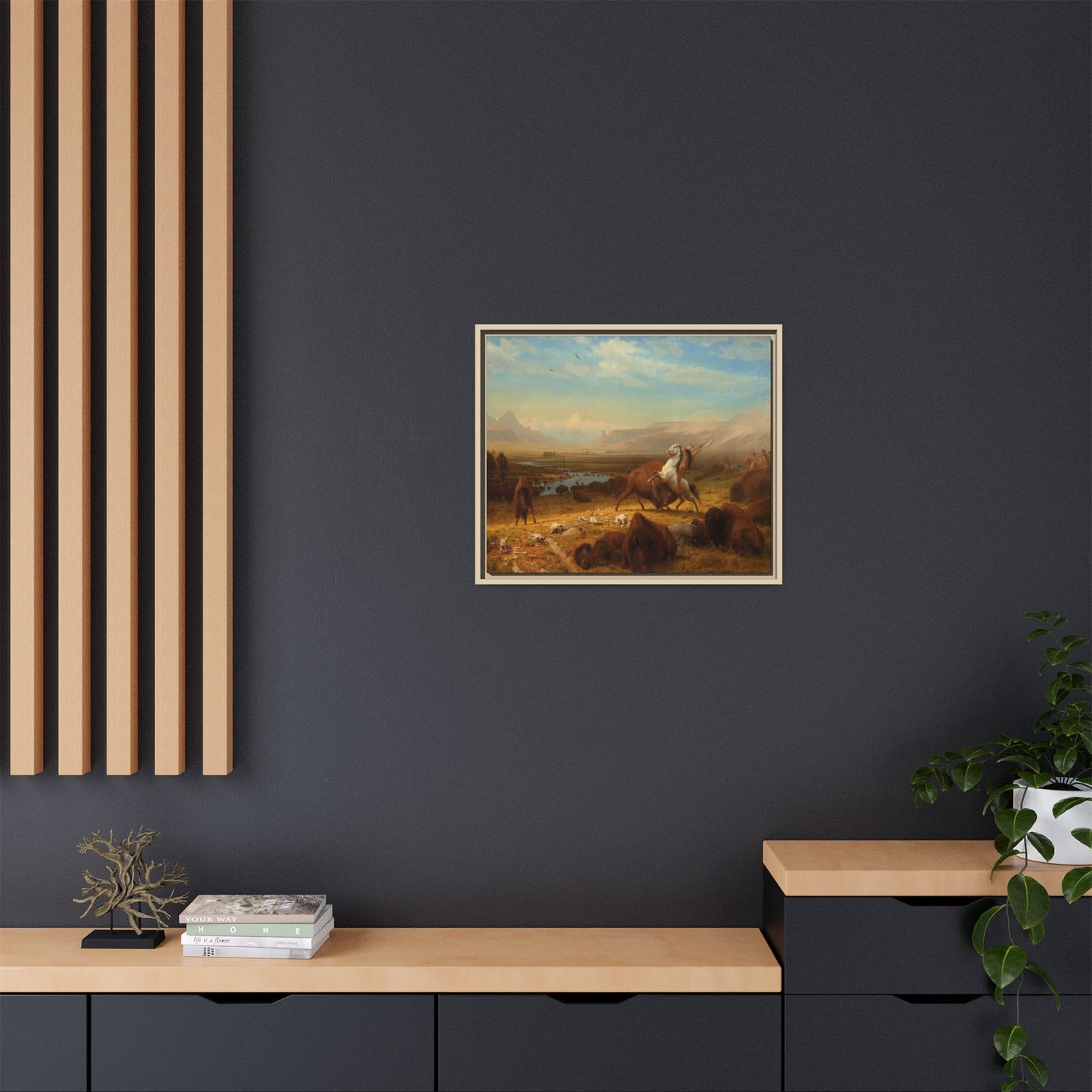Bierstadt, Albert - The Last of the Buffalo  (1888) - Matte Canvas, Framed