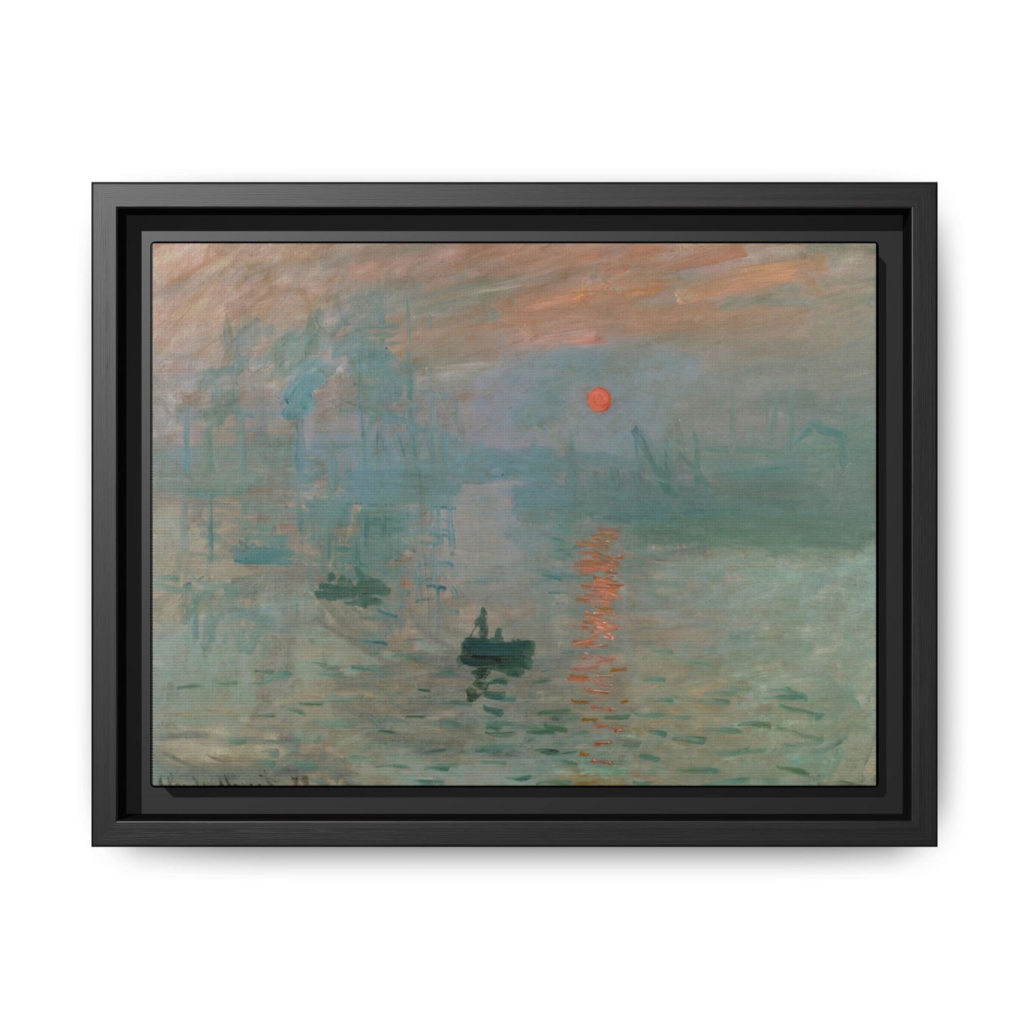 Monet, Claude - Impression, Sunrise (1872) - Matte Canvas, Framed