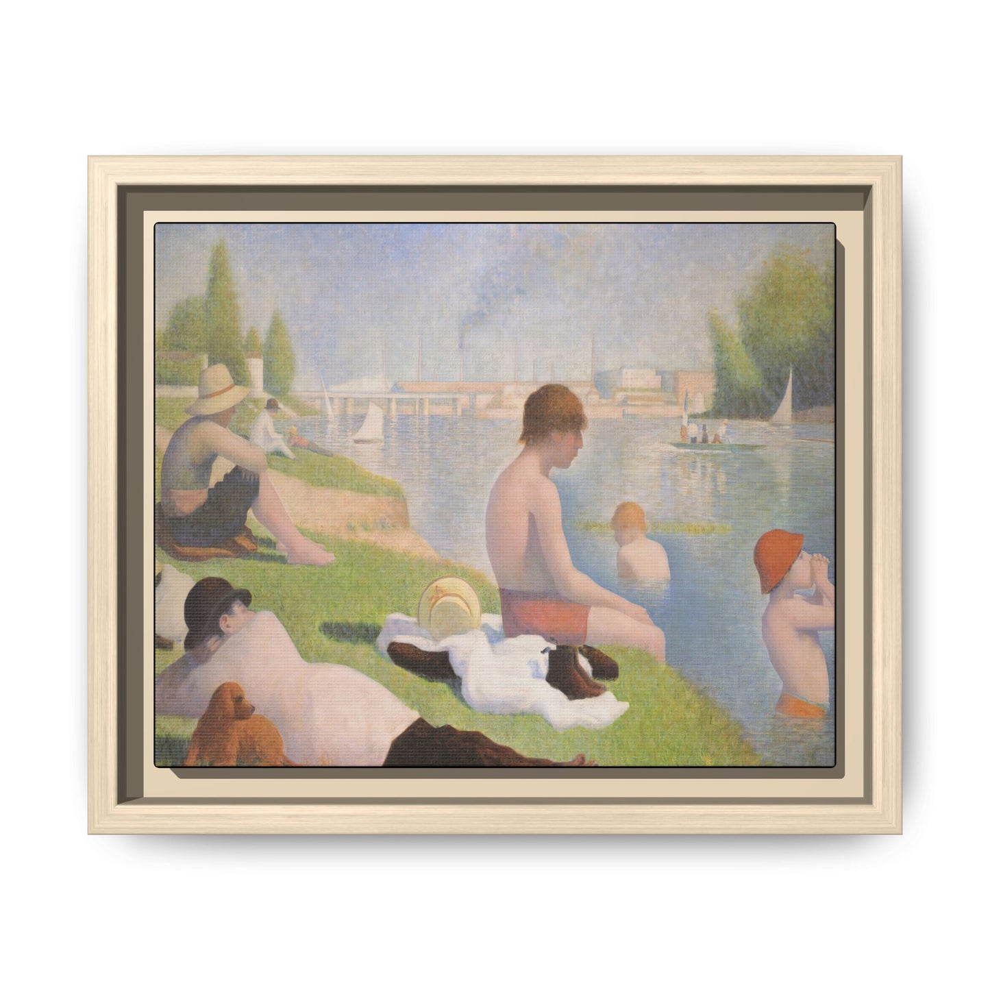 Seurat, Georges - Bathers at Asnières (1884) - Matte Canvas, Framed