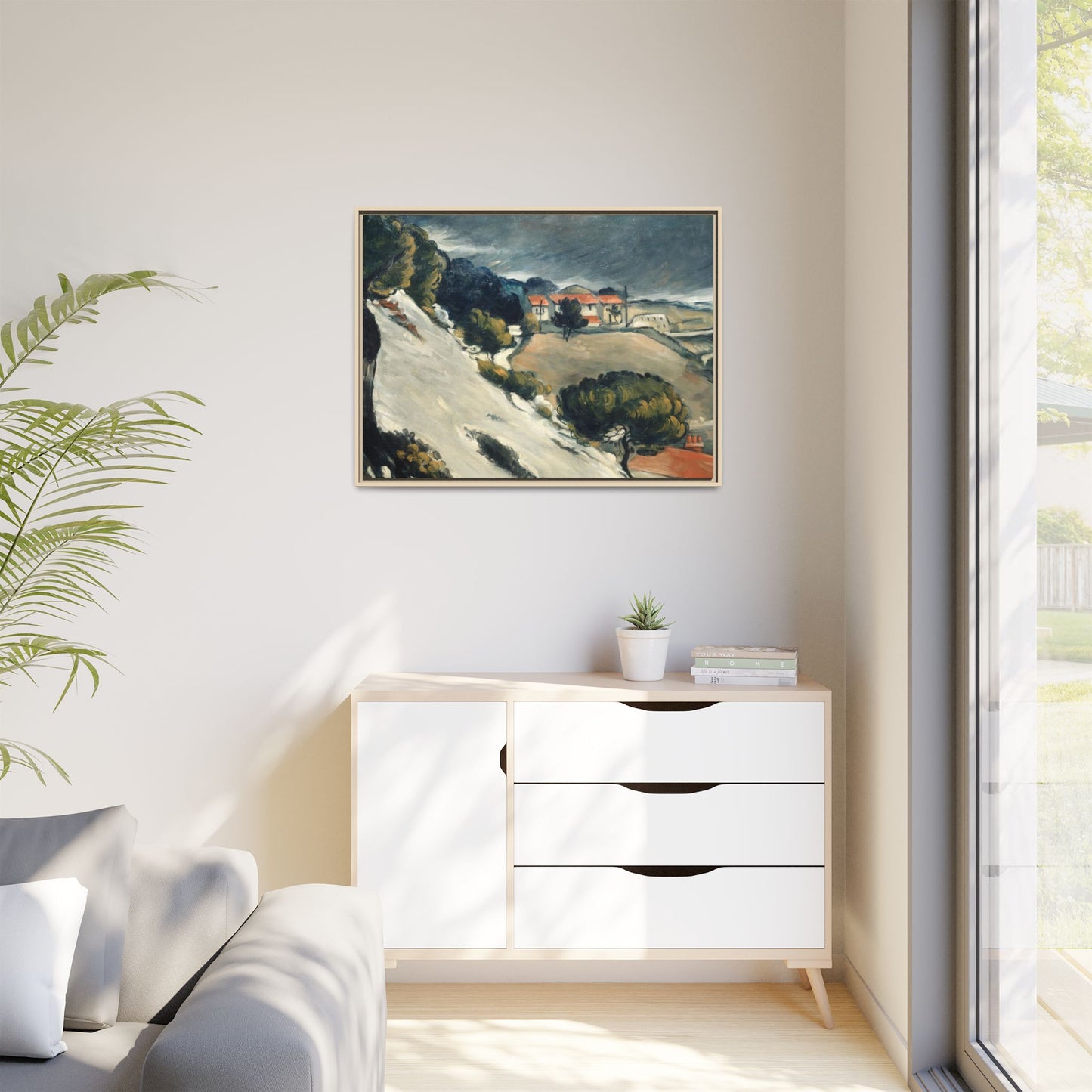Cézanne, Paul - L’Estaque, Melting Snow (1870) - Matte Canvas, Framed