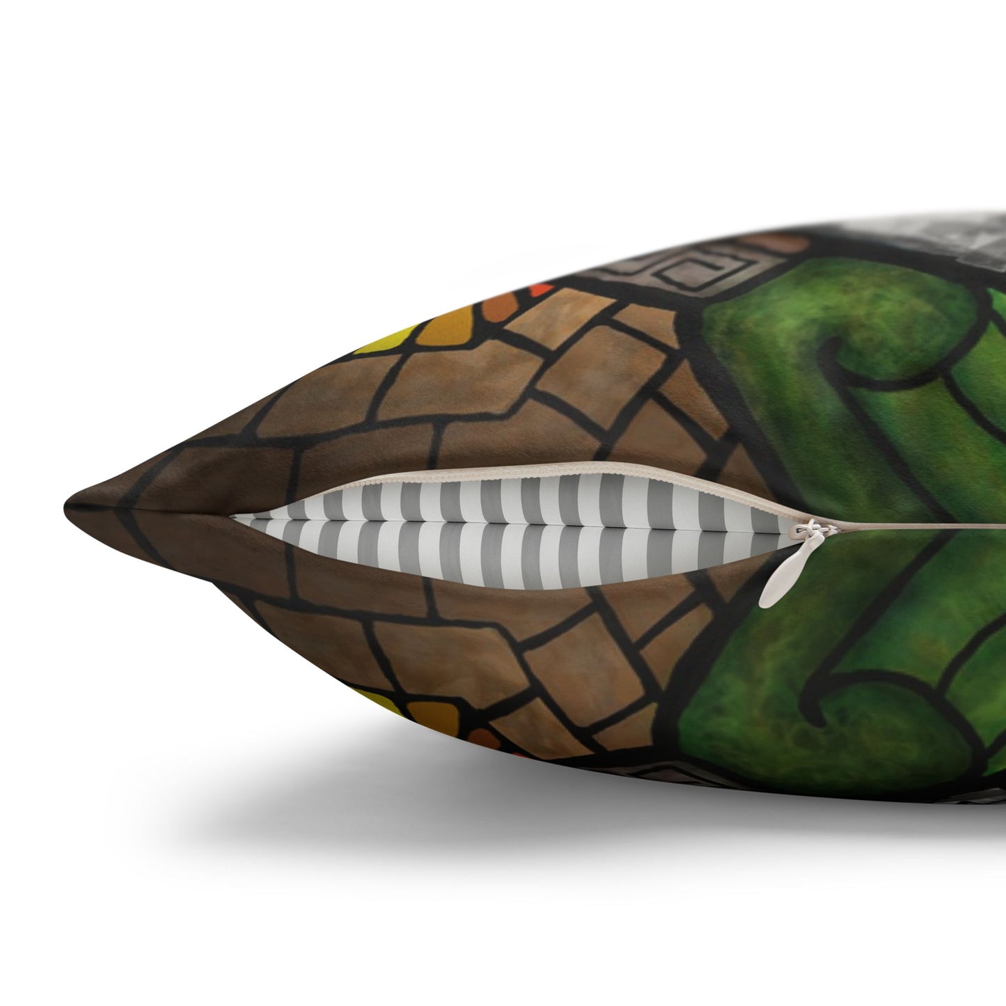 Pacio, Adam - Emerald Arrows Mandala - Suede Square Pillowcase