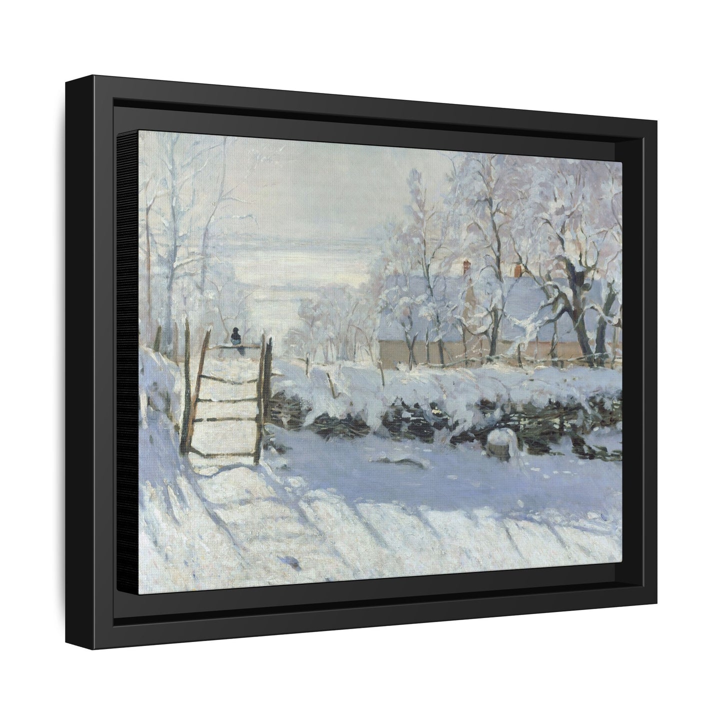 Monet, Claude - The Magpie (1868) - Matte Canvas, Framed