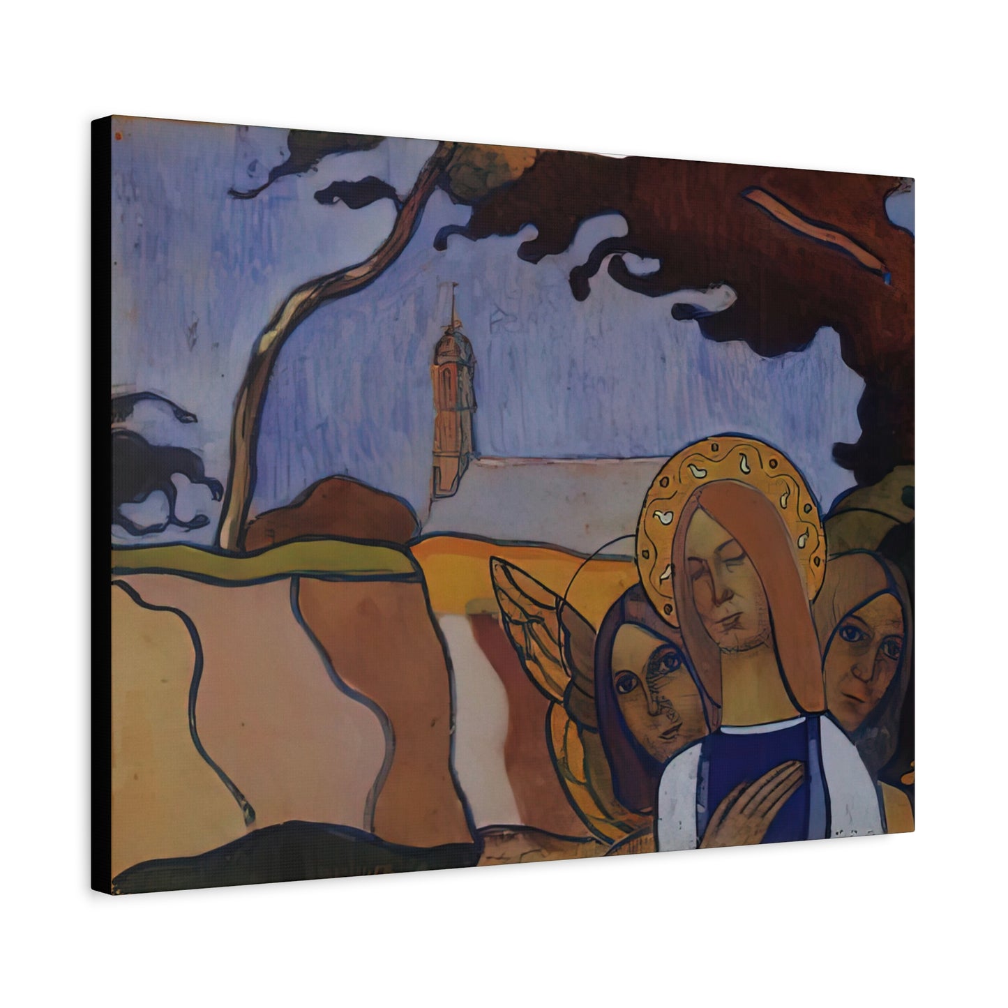 Filiger, Charles - Virgin and Two Angels (1895) - Canvas Block, unframed