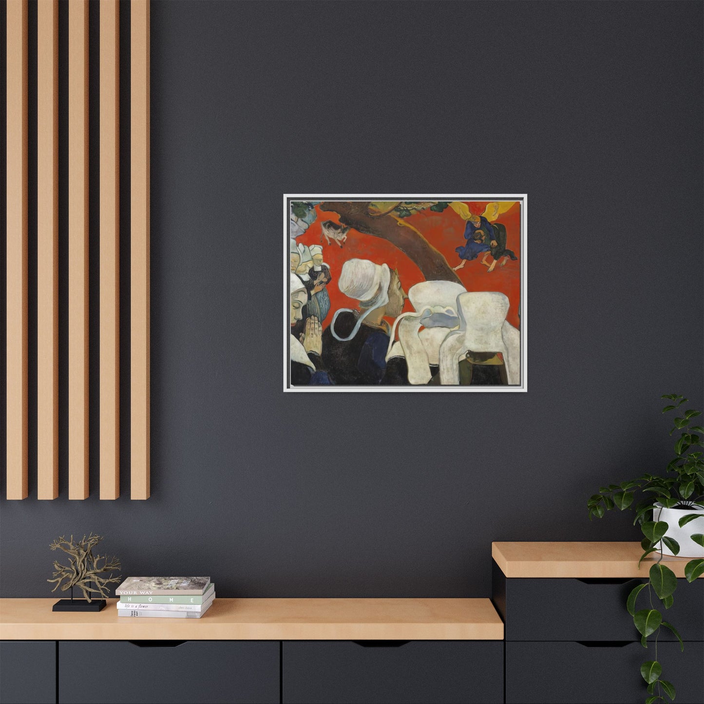 Gauguin, Paul - Vision of the Sermon (Jacob Wrestling with the Angel) (1888) - Matte Canvas, Framed