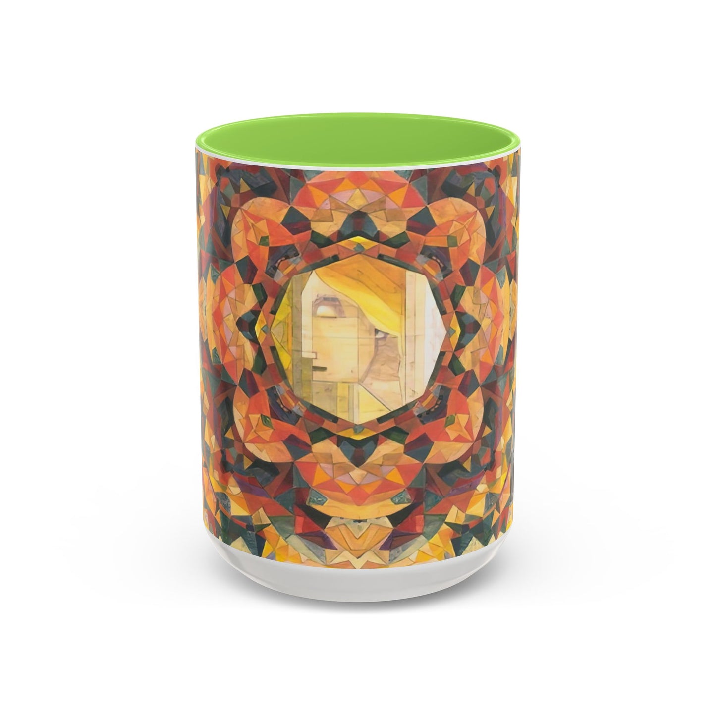 Filiger, Charles - Woman’s Head with Closed Eyes (1893) - Colorful Accent Mugs