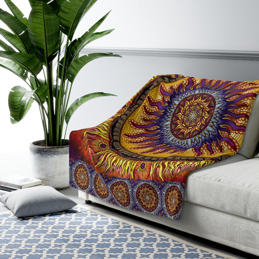 Pacio, Adam - Solar Disc Mandala - Sherpa Fleece Blanket