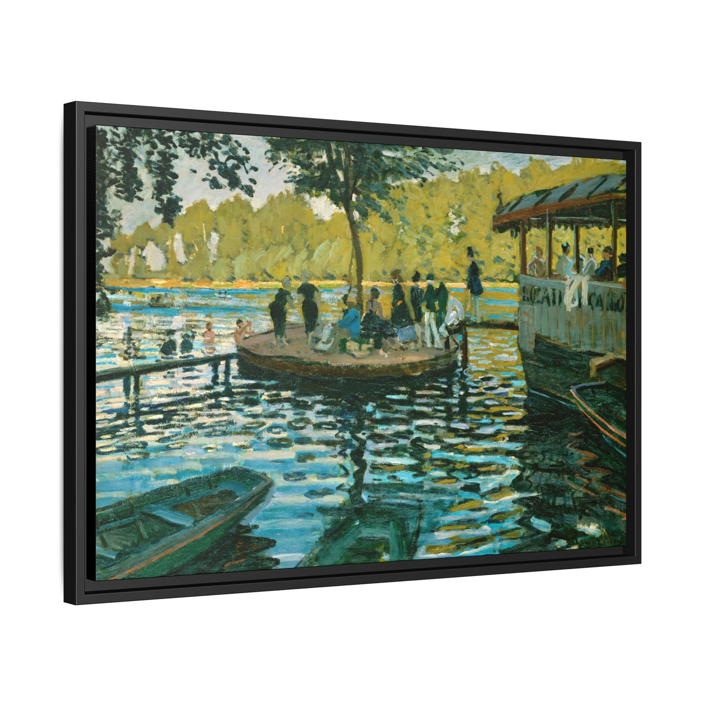 Monet, Claude - La Grenouillere (1869) - Matte Canvas, Framed