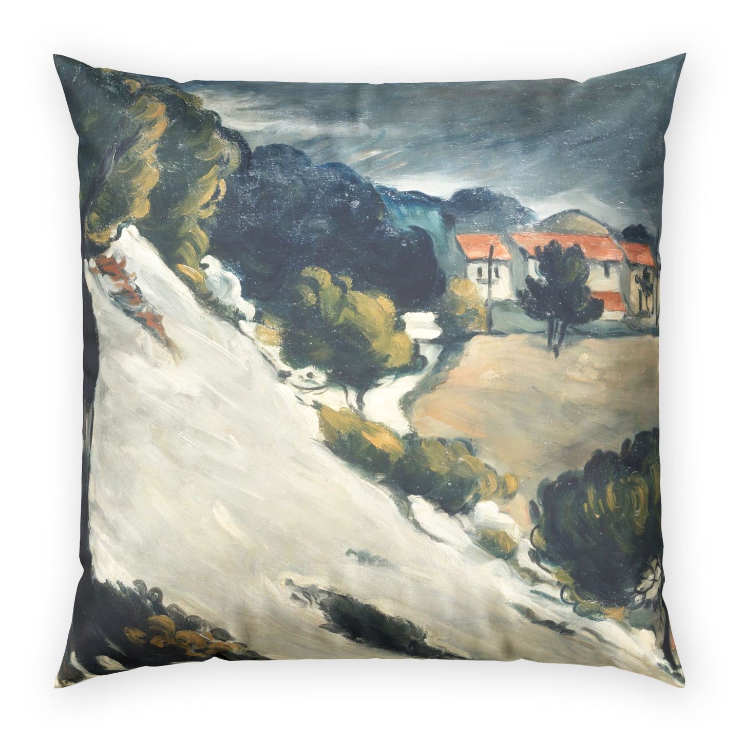 Cézanne, Paul - L’Estaque, Melting Snow (1870) - Poly Velvet Pillow