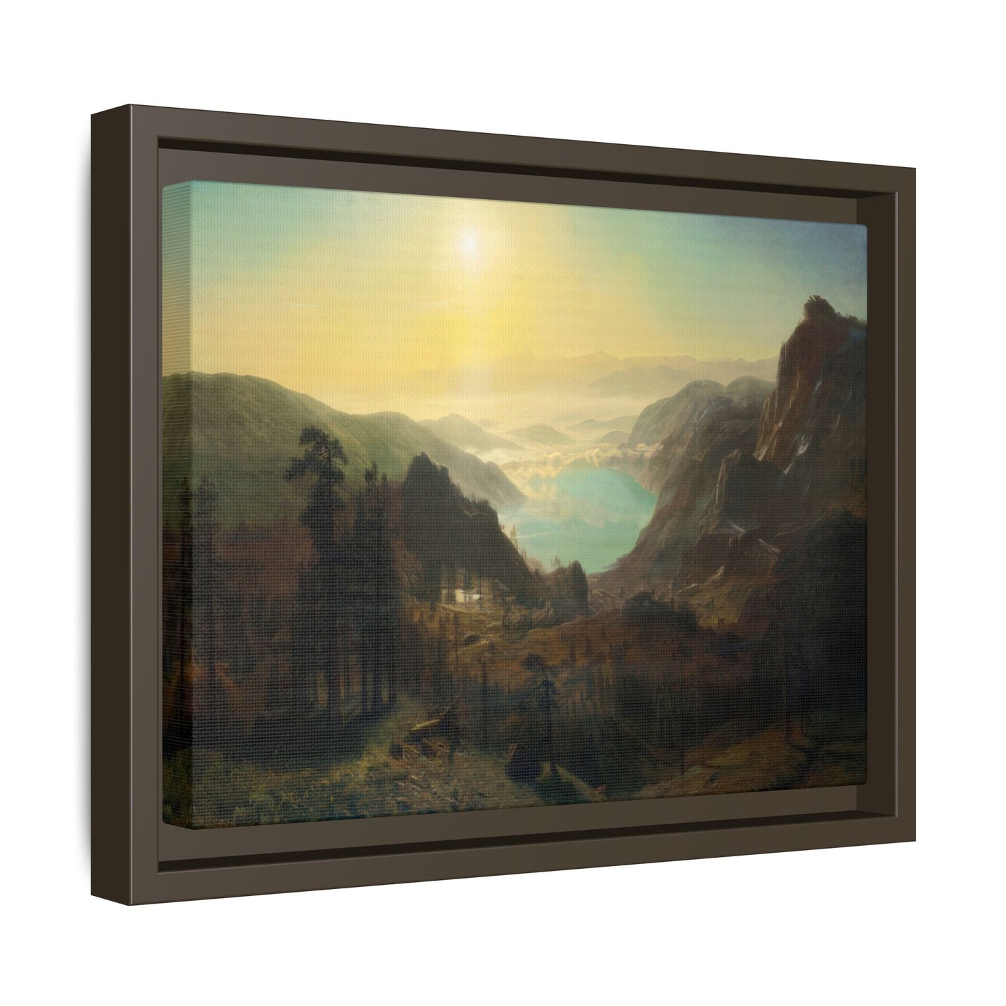Bierstadt, Albert - Donner Lake from the Summit (1873) - Matte Canvas, Framed