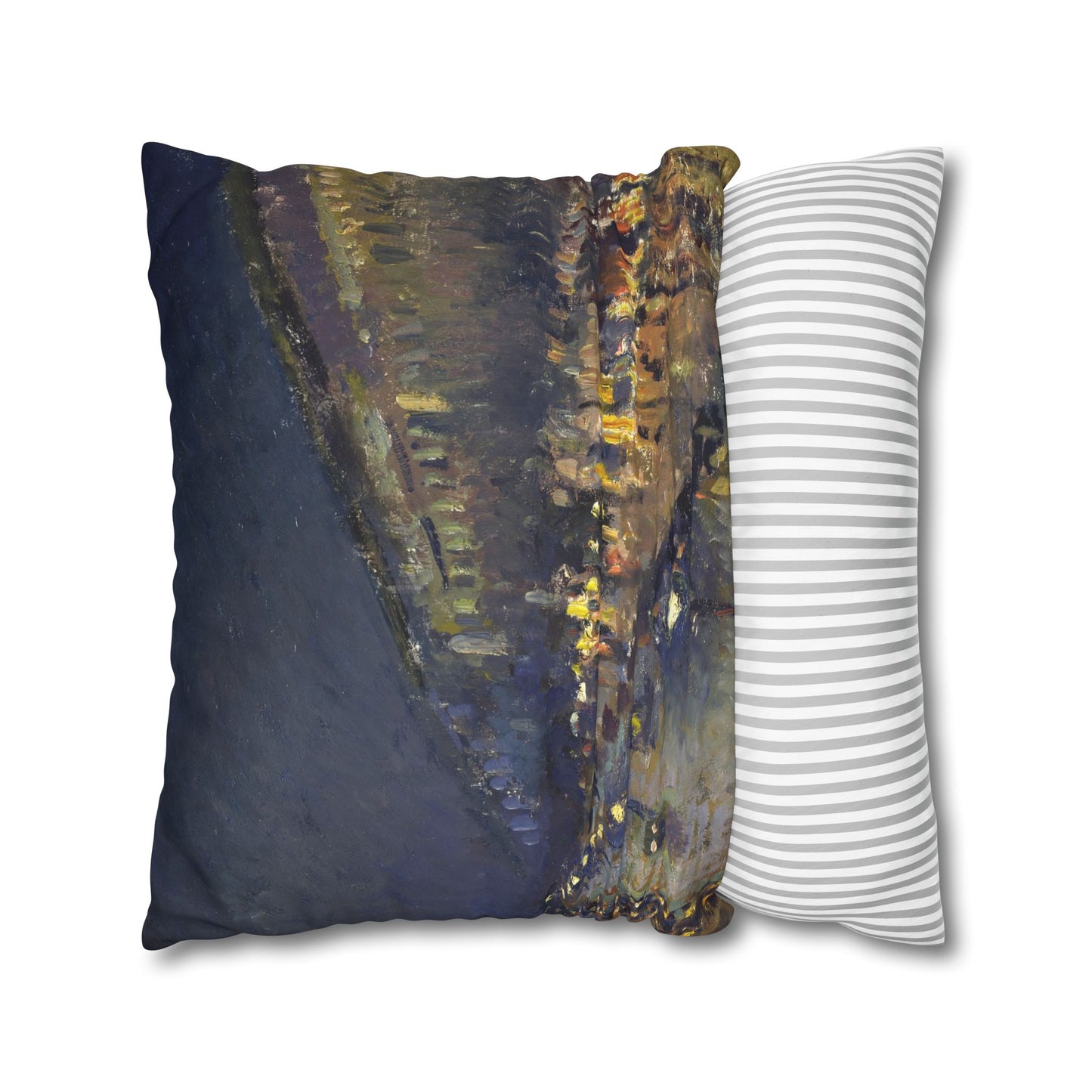 Pissarro, Camille - The Boulevard Montmartre At Night (1897) - Suede Square Pillowcase