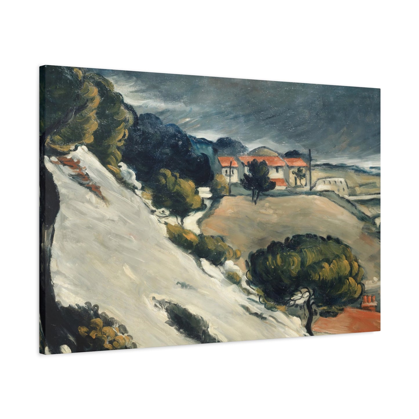 Cézanne, Paul - L’Estaque, Melting Snow (1870) - Canvas Block, unframed