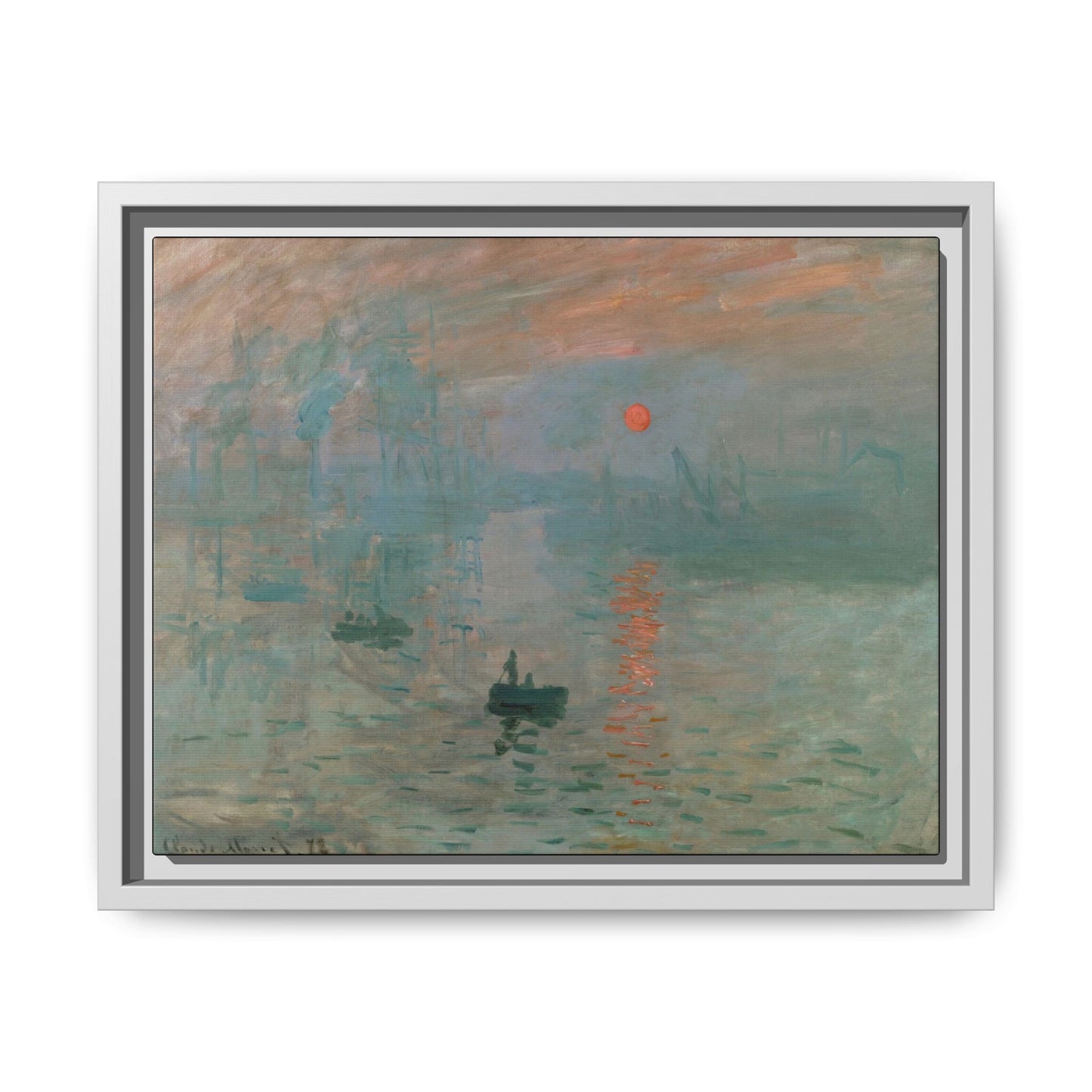 Monet, Claude - Impression, Sunrise (1872) - Matte Canvas, Framed