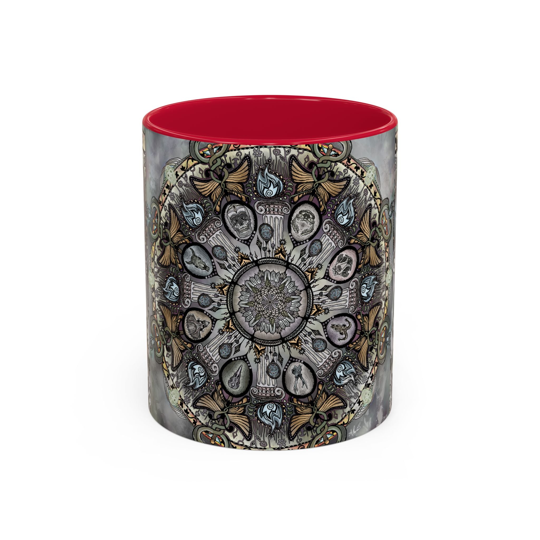 Memento Mori Mandala - Colorful Accent Mugs