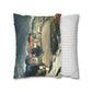 Cézanne, Paul - L’Estaque, Melting Snow (1870) - Suede Square Pillowcase